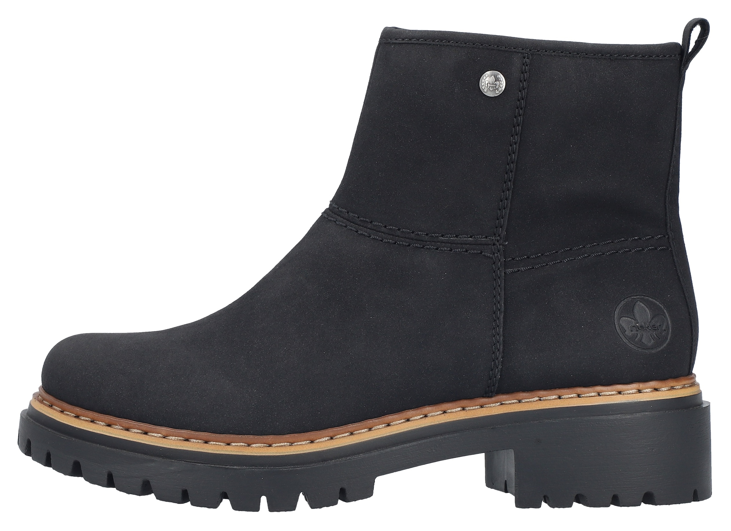 Rieker Winterstiefelette, Winterboots, Ankleboots, Profilsohle, mit Innenreissverschluss