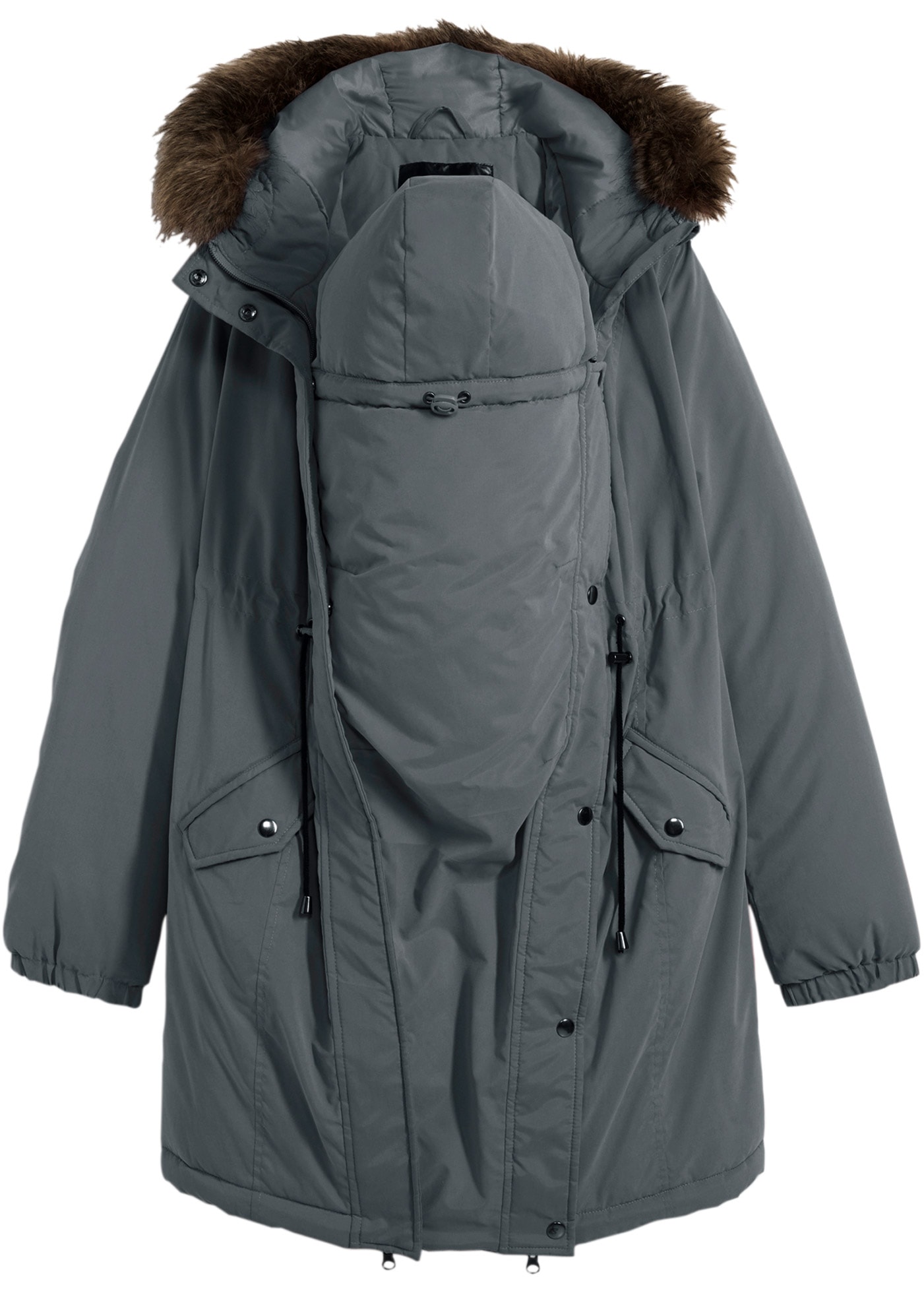 bonprix Veste de maternité mit Kapuze mit seitlichen Reissverschlüssen zur Weitenregulierung, mit 2-Wege-Zip