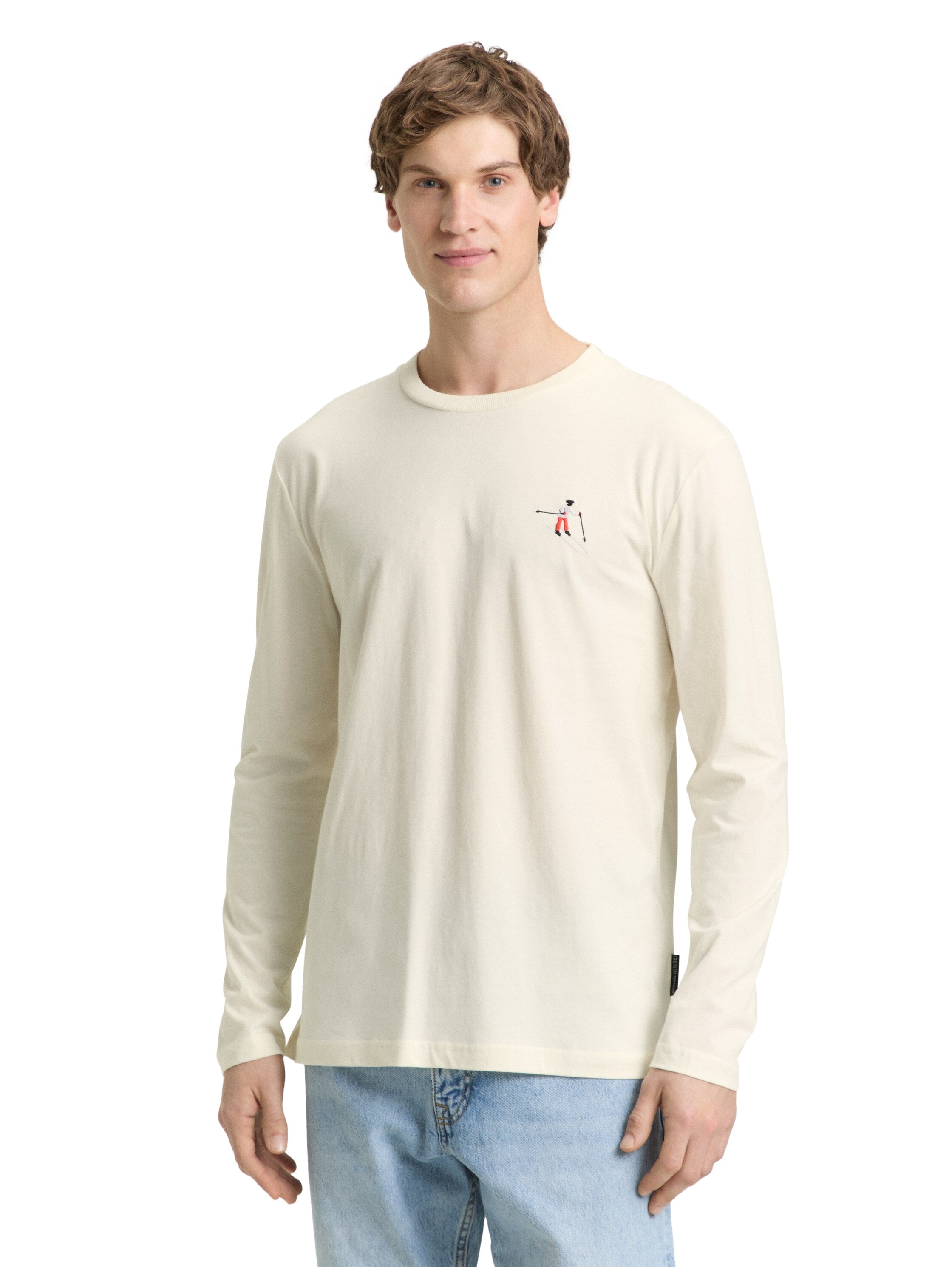 TOM TAILOR Denim T-shirt à manches longues Avec broderie logo sur la poitrine
