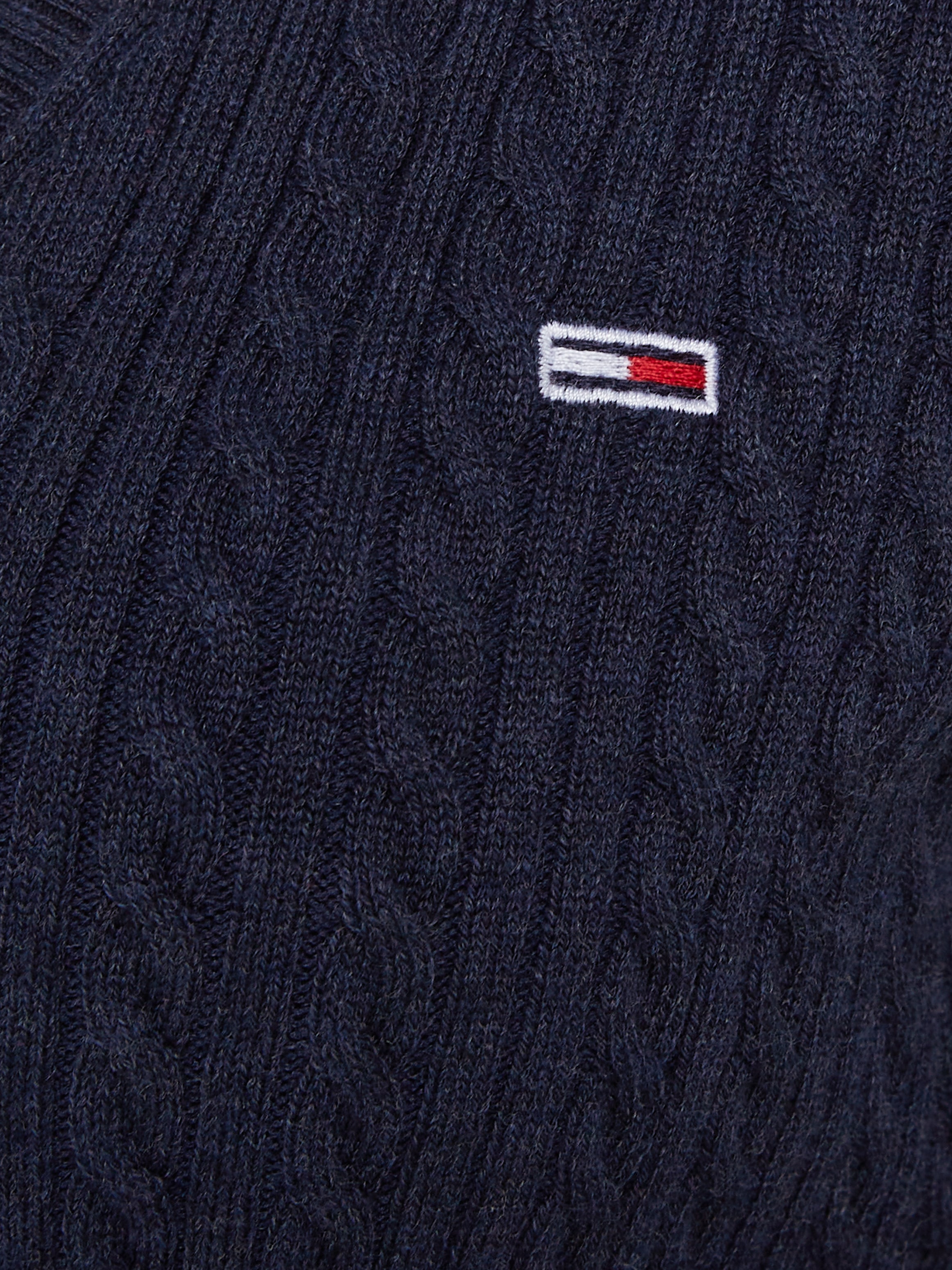 Tommy Jeans Strickjacke »TJW CABLE ESSENTIAL CARDIGAN«, mit Zopfmuster, Logostickerei