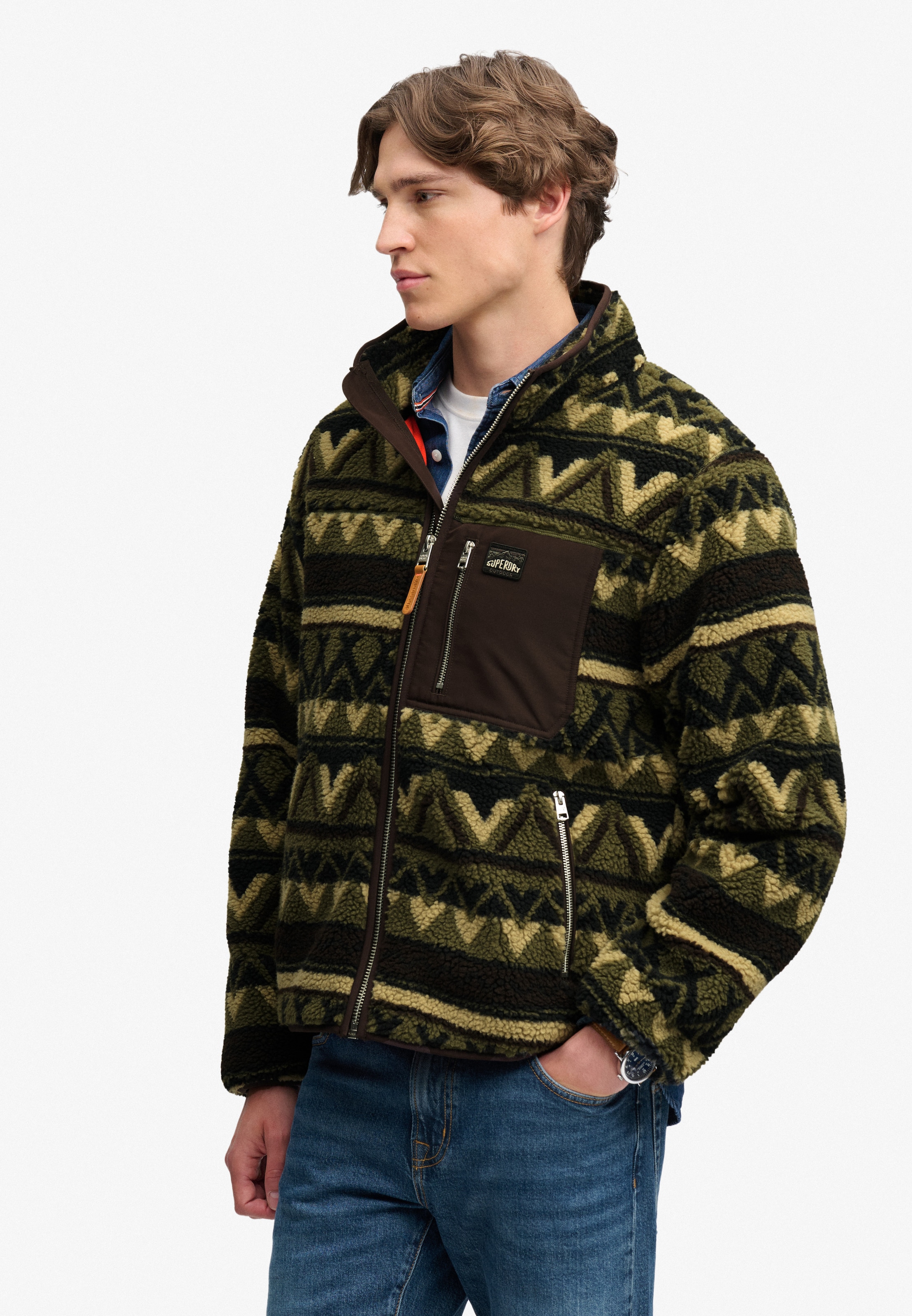 Superdry Veste sweat »ABSTRACT FLEECE ZIP THROUGH« Kunstfaser, relaxed fit