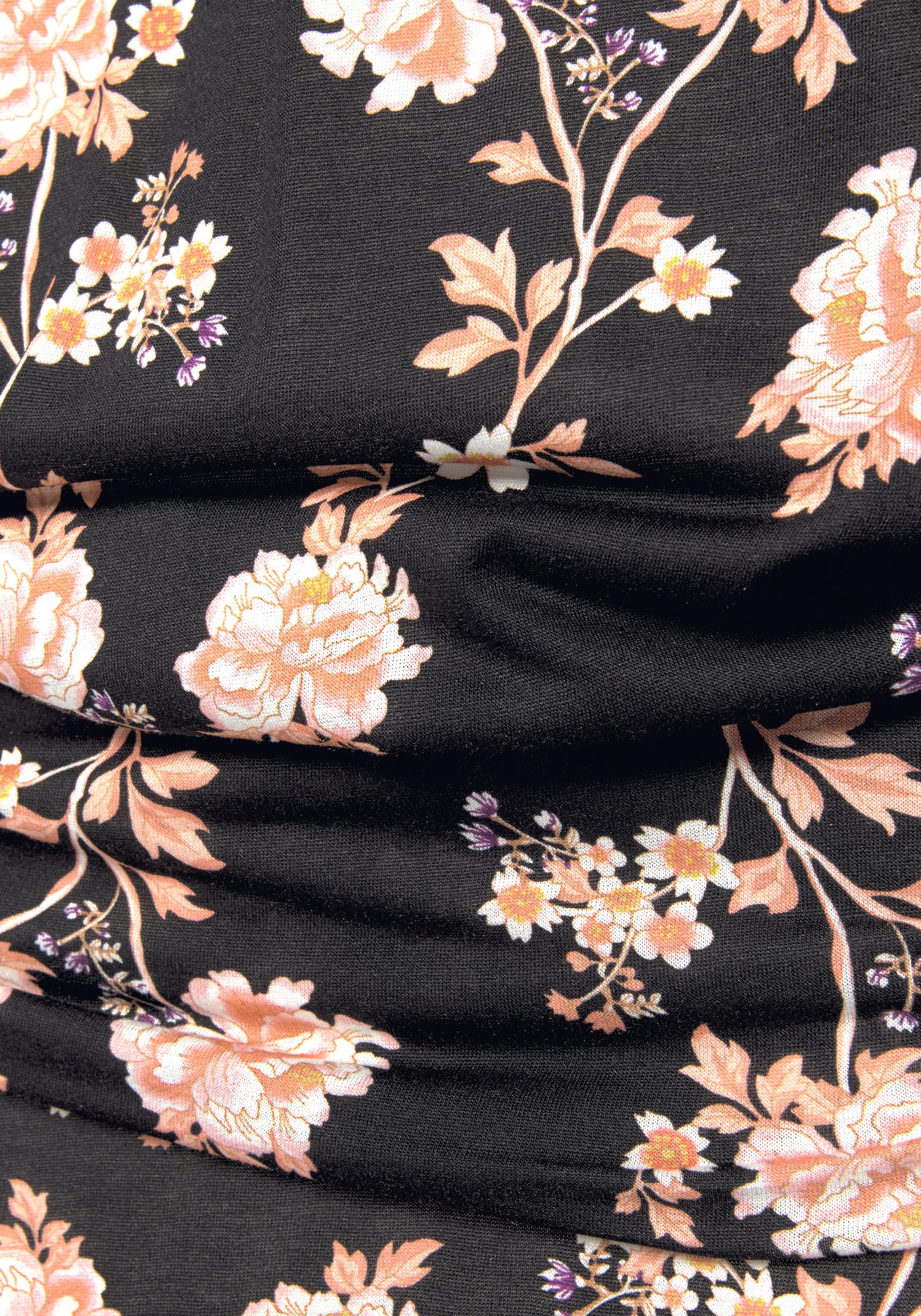 LASCANA Strandkleid, mit floralem Alloverdruck, kurzes Sommerkleid, Minikleid