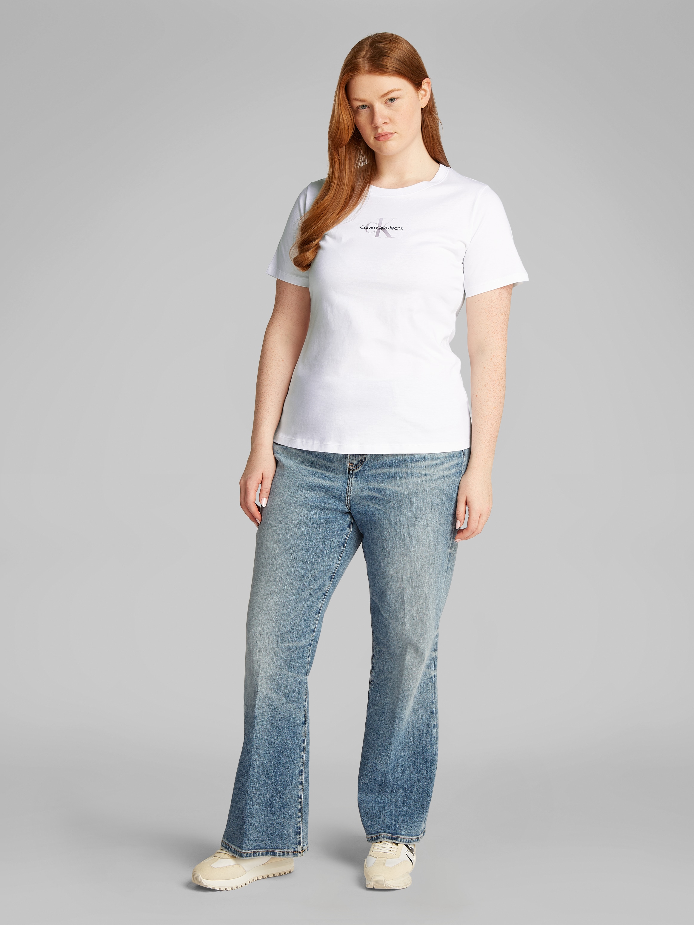 Calvin Klein Jeans Plus T-Shirt »PLUS GRADIENT MONOLOGO SLIM TEE«, in grossen Grössen