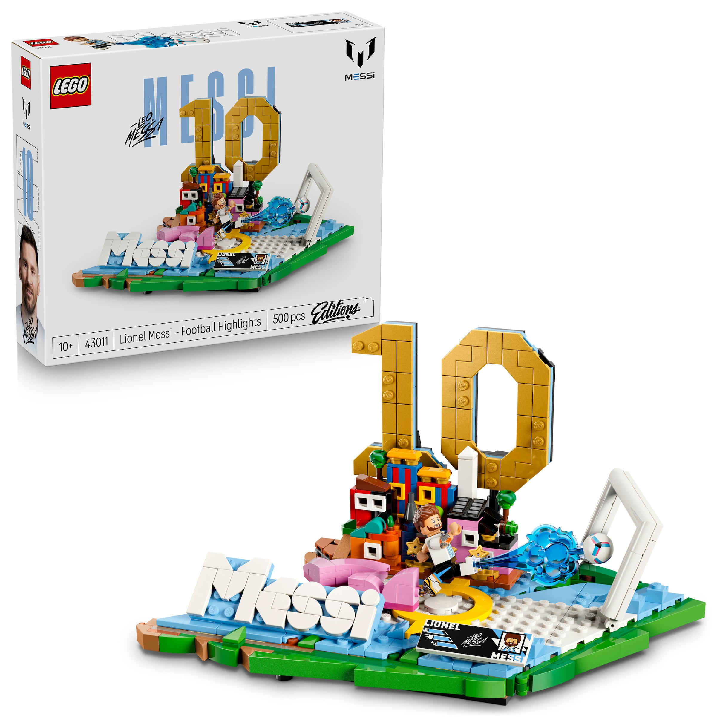 Image of LEGO Konstruktionsspielsteine "Lionel Messi – Fussball-Highlights (43011), LEGO Editions Football"
