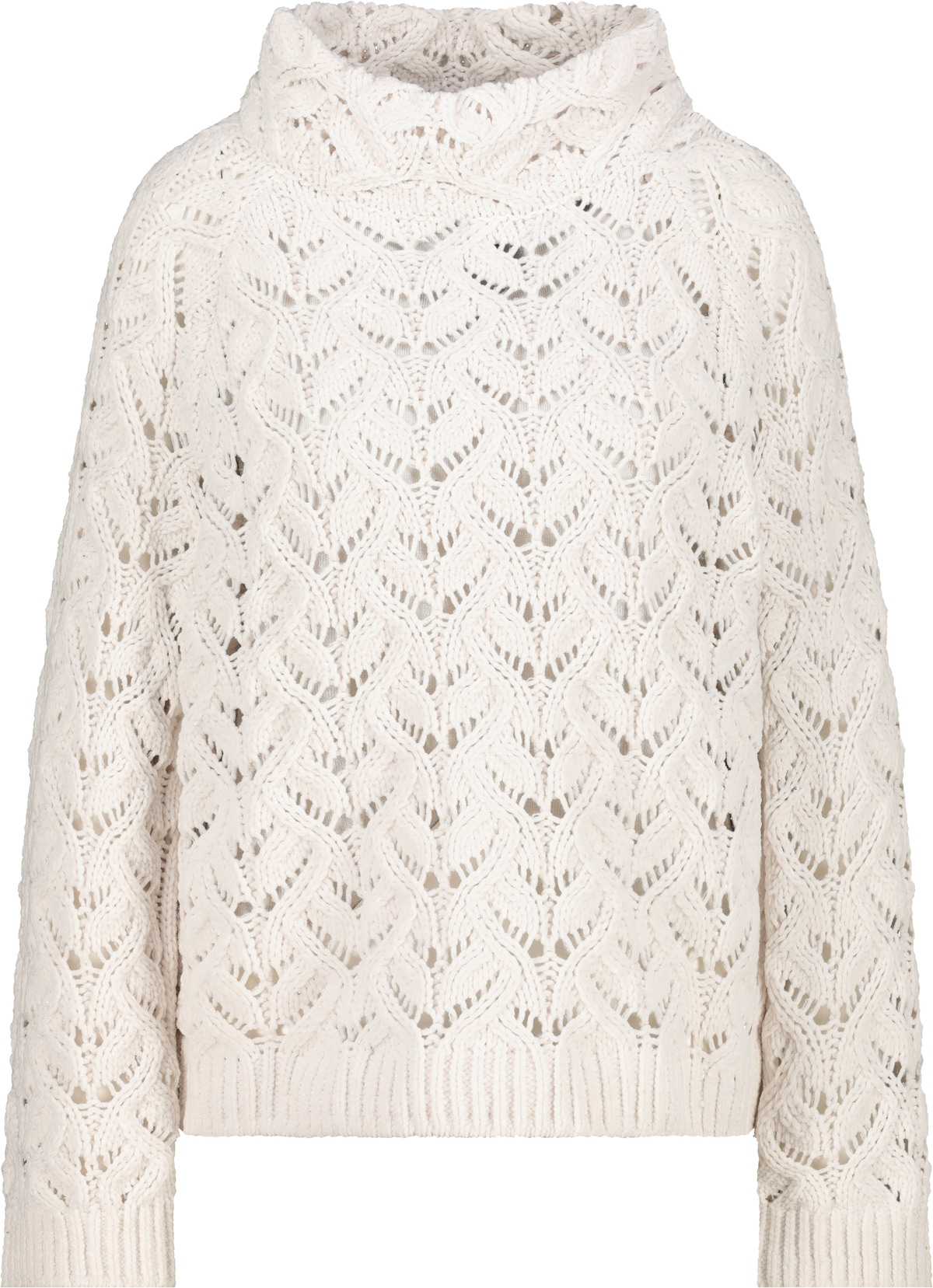 Monari Strickpullover »Pullover Chenille Ajour« Regular fit mit Rollkragen