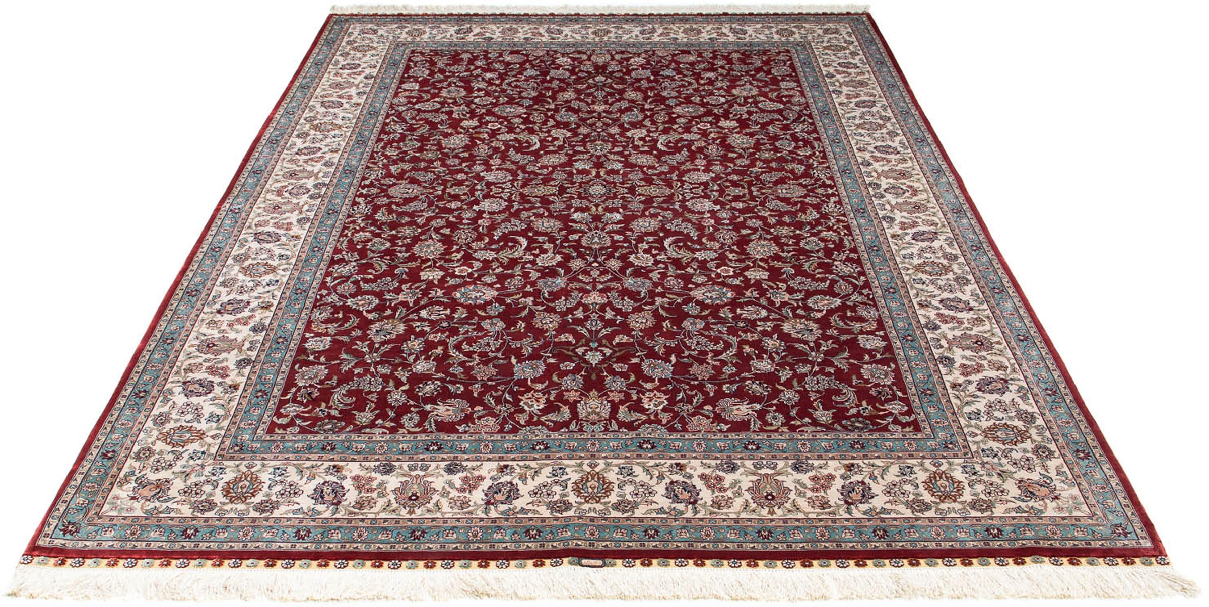 Image of morgenland Orientteppich »Hereke - 246 x 170 cm - dunkelrot«, rechteckig, 3 mm Höhe, Wohnzimmer, Handgeknüpft, Einzelstück mit Zertifikat bei Ackermann Versand Schweiz