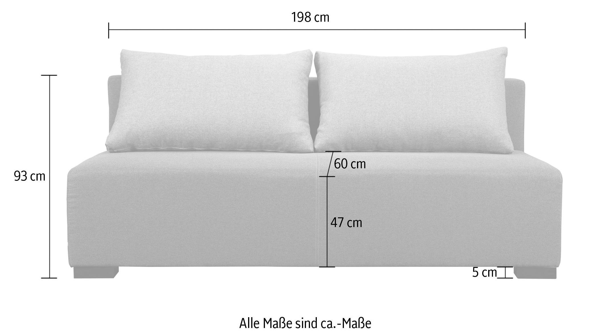 INOSIGN Schlafsofa »Tomar, 198cm, mit Bettfunktion (150/198cm) und«, Bettkasten. Mit Federkernpolsterung.