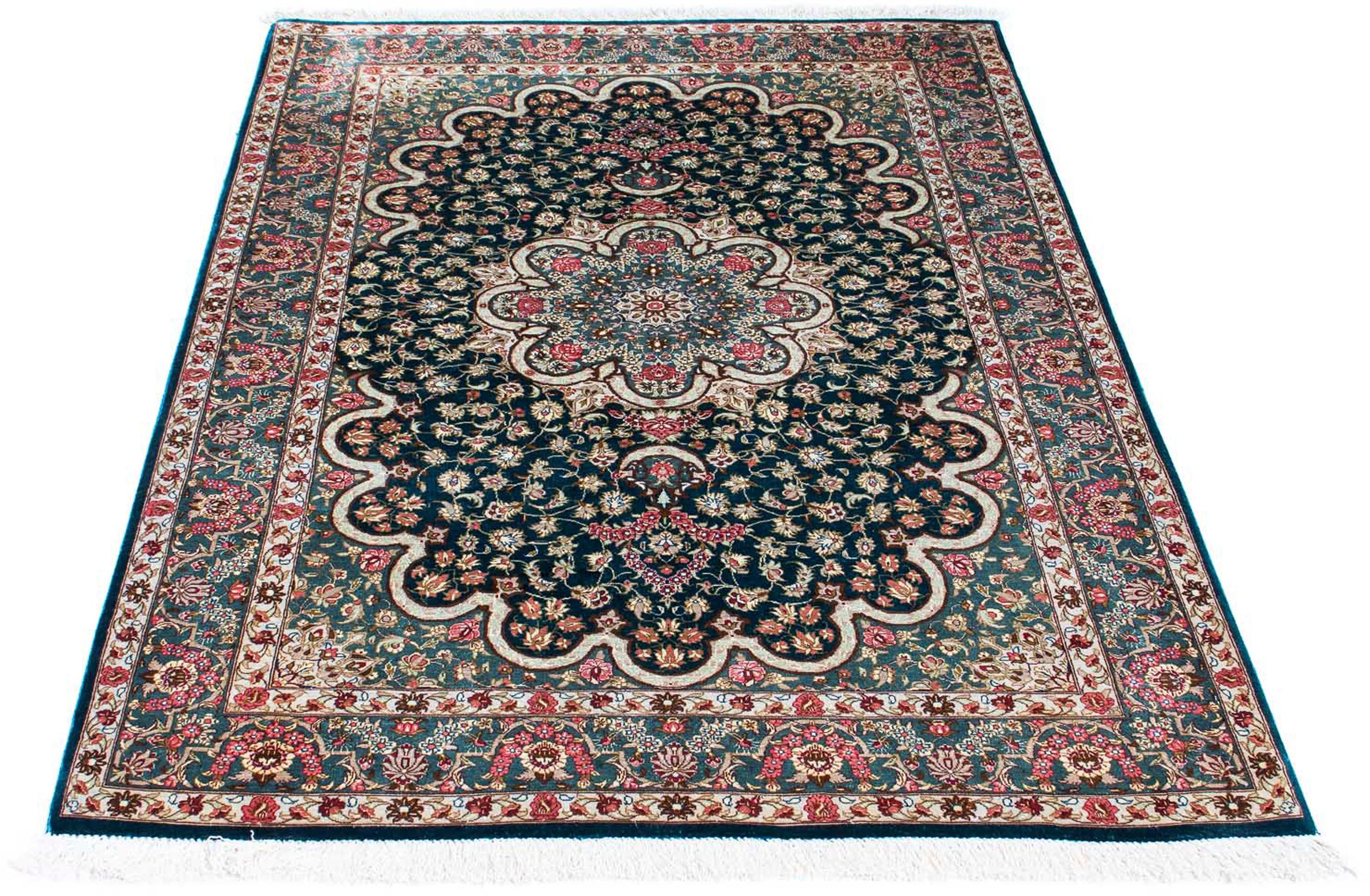 Image of morgenland Orientteppich »Perser - Ghom - 150 x 101 cm - grün«, rechteckig, 10 mm Höhe, Wohnzimmer, Handgeknüpft, Einzelstück mit Zertifikat bei Ackermann Versand Schweiz