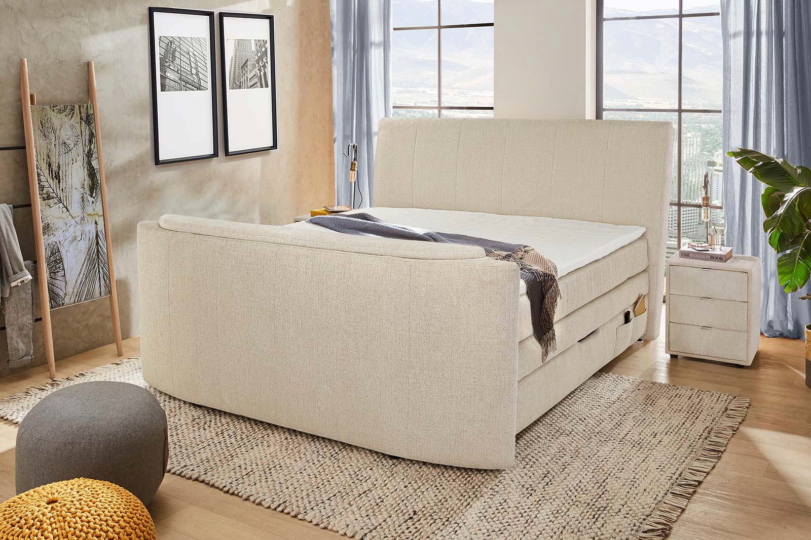Jockenhöfer Gruppe Boxspringbett »Bel Air erhältlich in der Grösse 180x200cm« mit versenkbarem TV-Lift und Fernbedienung, Bettkasten/Stauraum