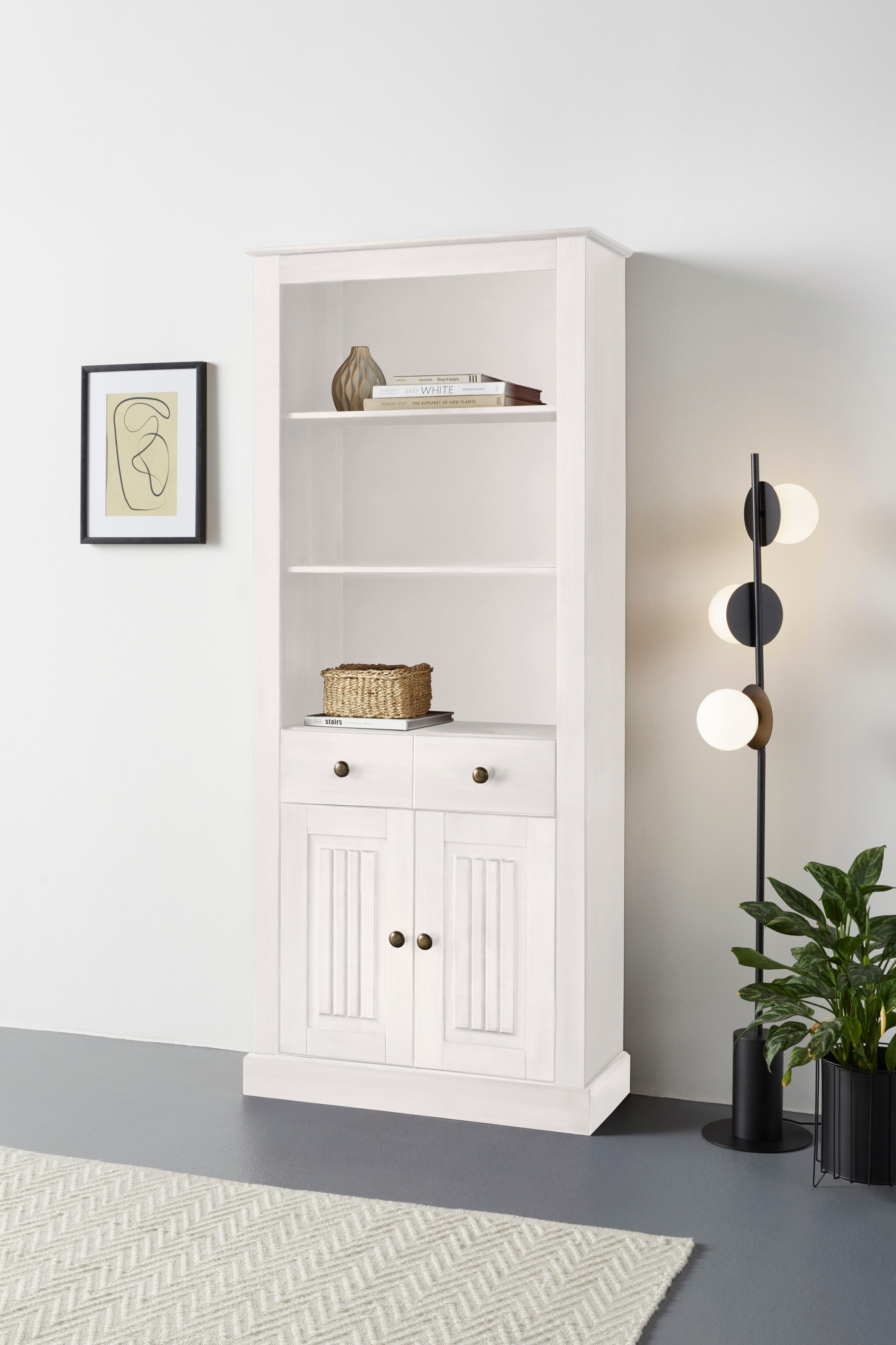 Image of GOODproduct Bücherregal "Liotta" mit 3 verstellbare Einlegeböden, 1 Schubkasten, massives Kiefernholz