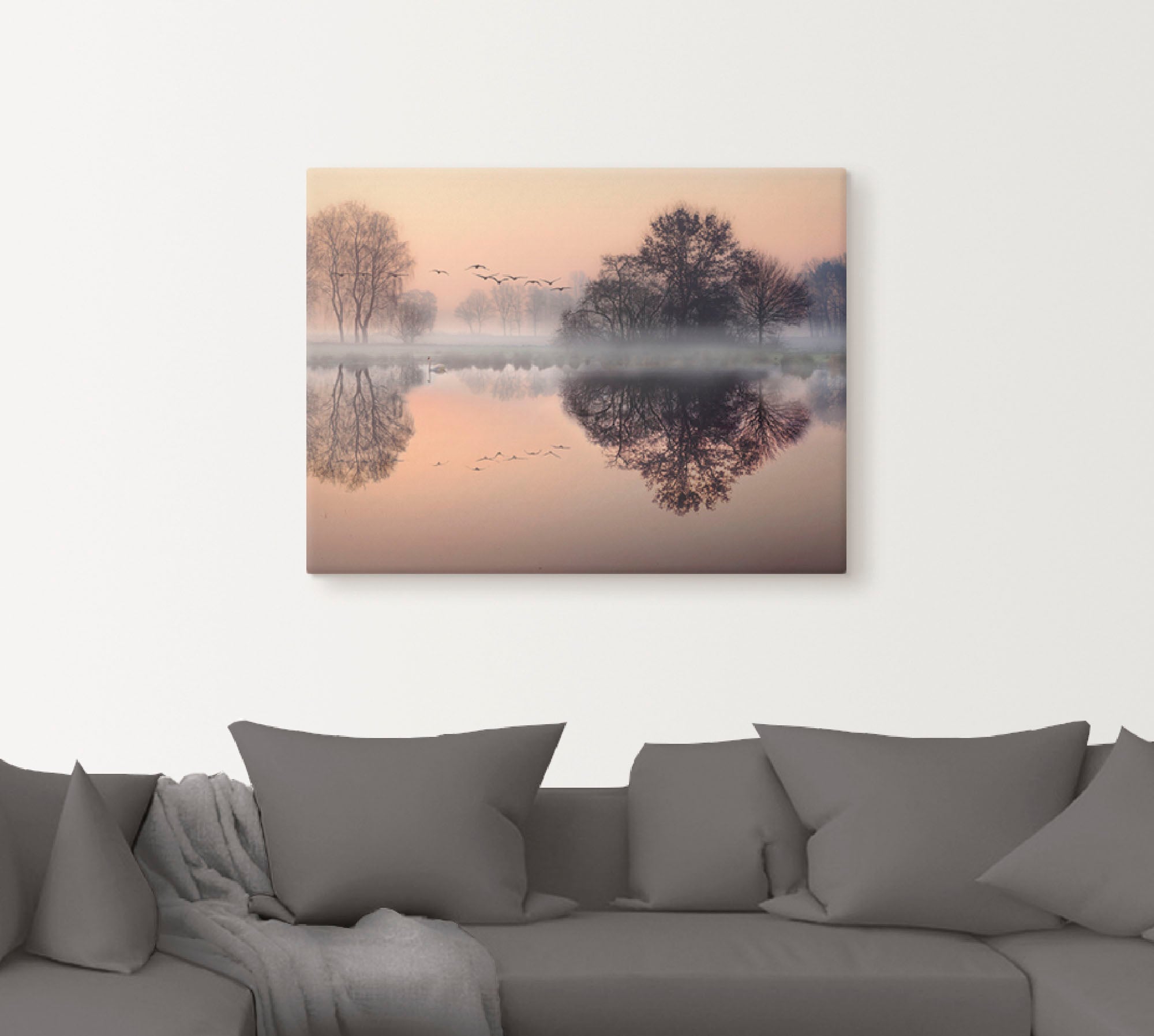 Artland Leinwandbild »Früh morgens am See....« Gewässer 1 Stk. tlg. auf Holzrahmen gespannt