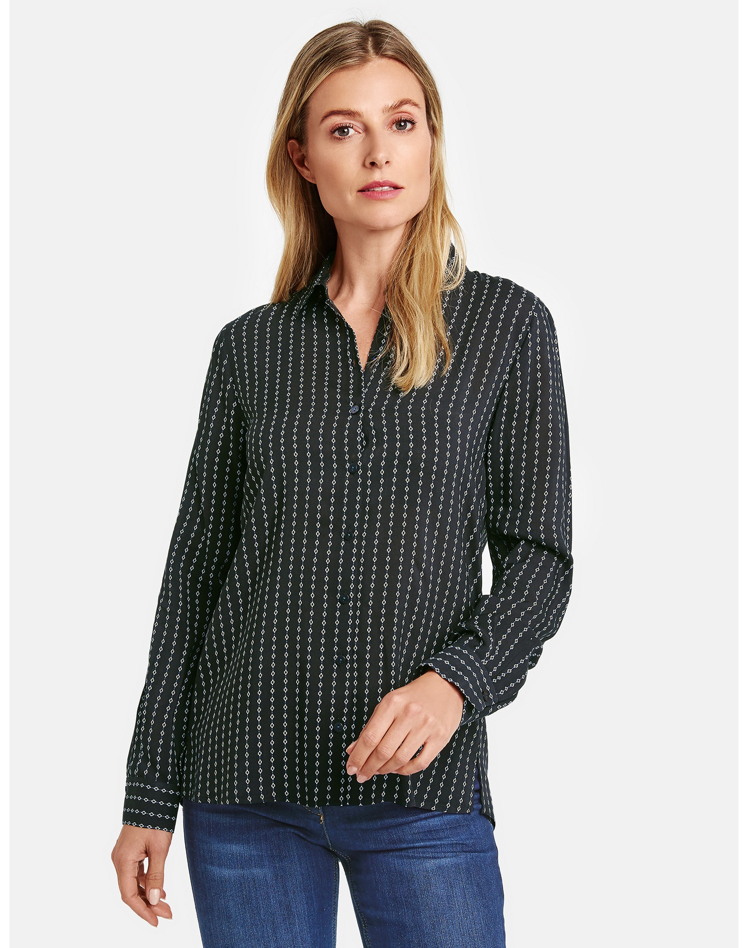 Bluse 1/1 Arm »Bluse mit Minimalmuster«