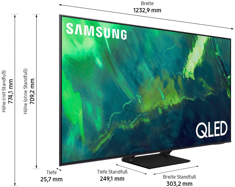 Samsung QLED-Fernseher, 138 cm/55 Zoll, 4K Ultra HD, Smart-TV, Quantum HDR,Quantum Prozessor 4K,Dual LED,100% Farbvolumen