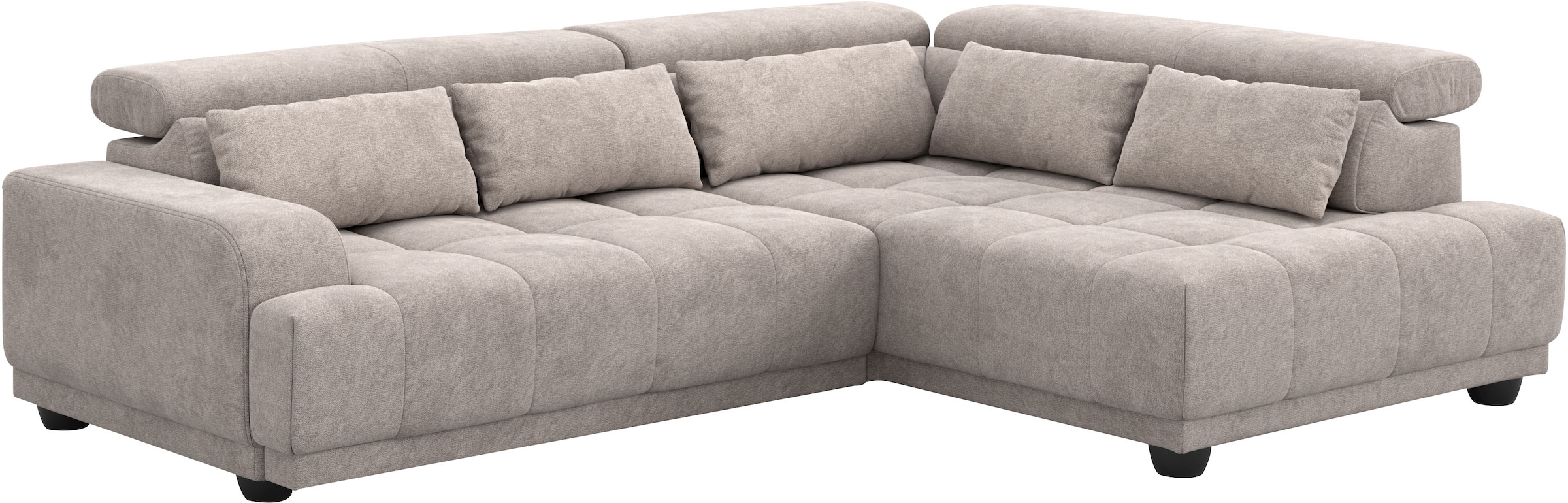 COTTA Canapé d'angle »Jade L Form, B: 270 cm, mit Kopfteilverstellung & Nierenkissen« optional elektr. Sitztiefenverstellung