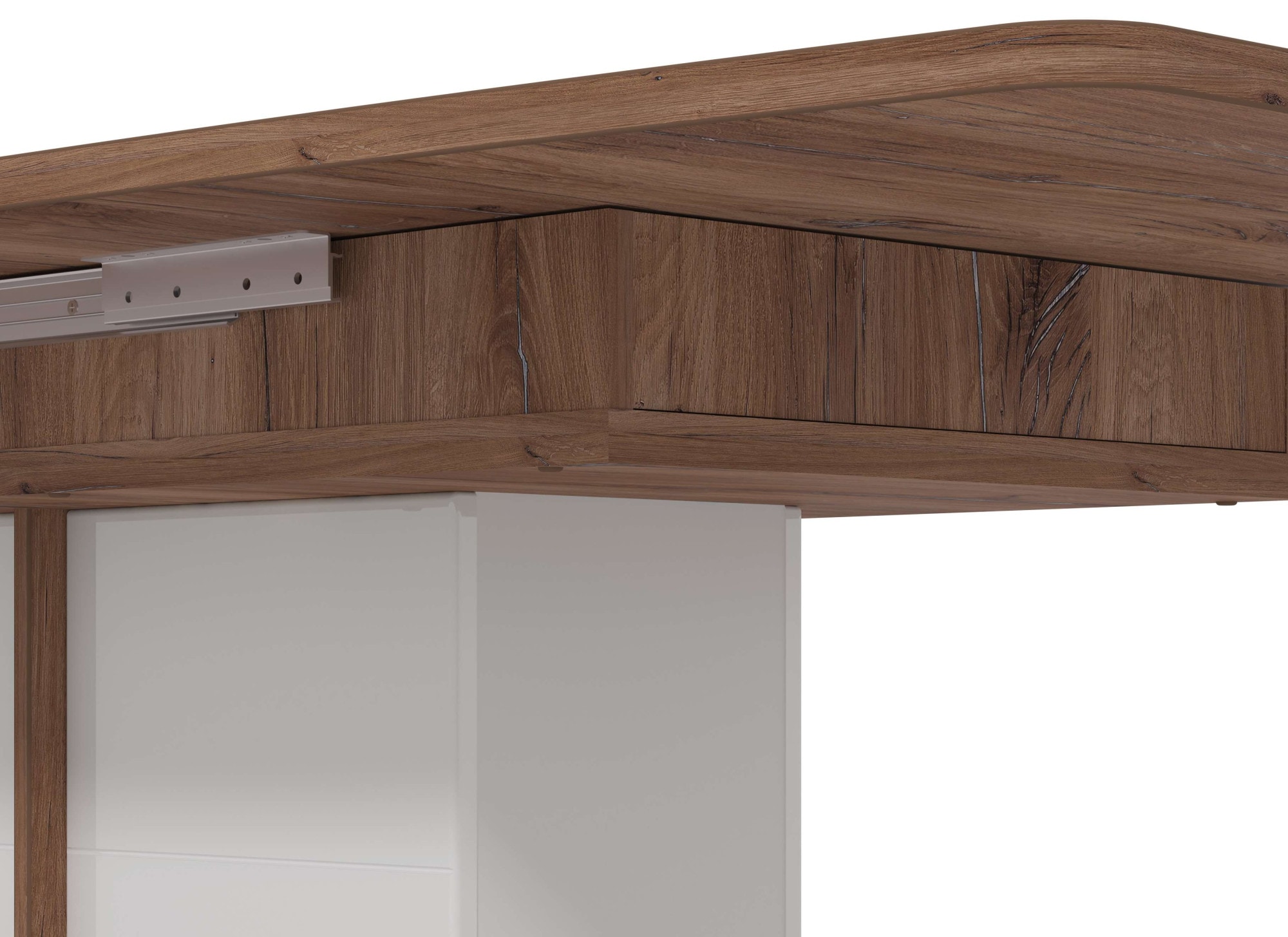 INOSIGN Esstisch »Burgundy 160 cm, modernes Design, Verlängerbar durch Einlegeplatte« max. Breite 200 cm, Farbkombination aus Flagstaf Eiche und Weiss