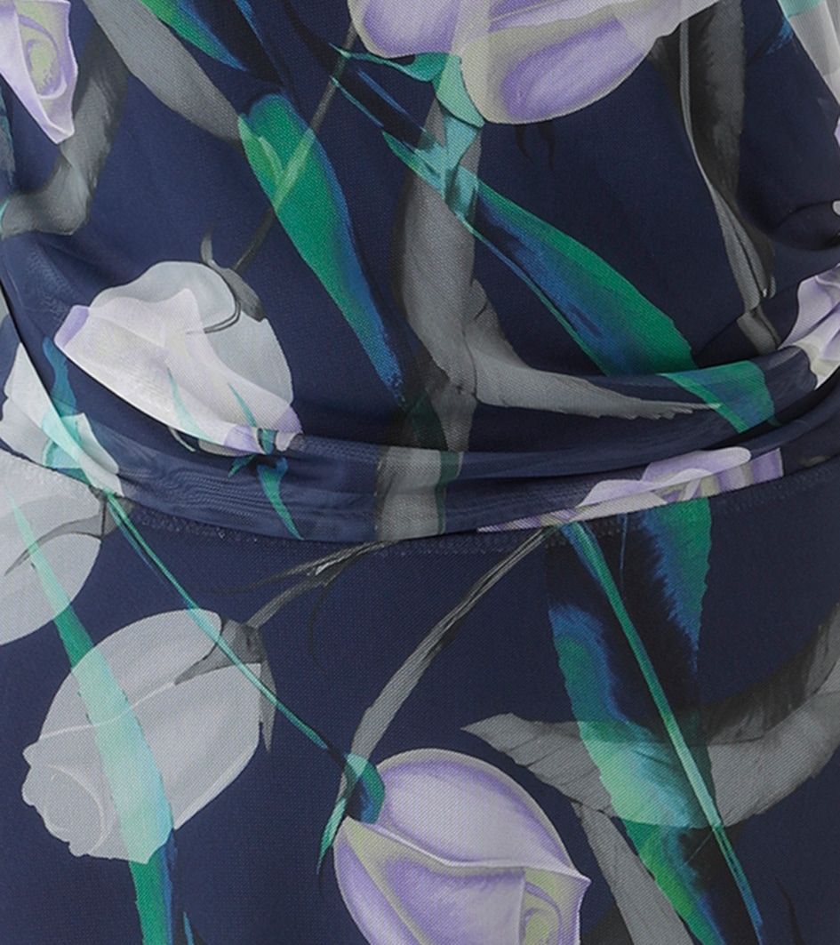 Aniston SELECTED Robe midi in Mesh-Qualiät und floralem Blütendruck - NEUE KOLLEKTION