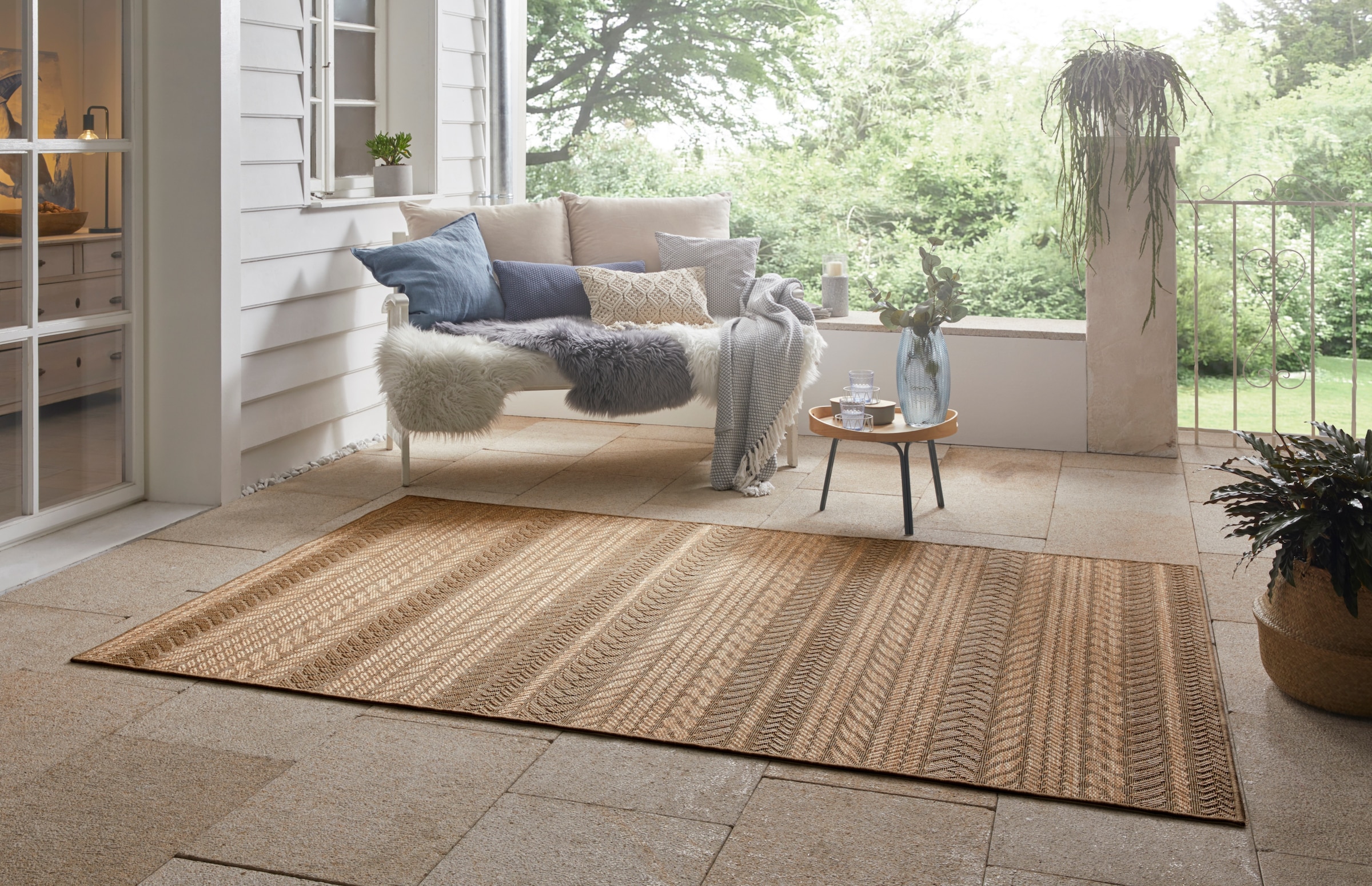 Image of NORTHRUGS Teppich "Granado" rechteckig 6 mm Höhe In- und Outdoor, Sisal Optik, Robust, Pflegeleicht, Flachgewebe