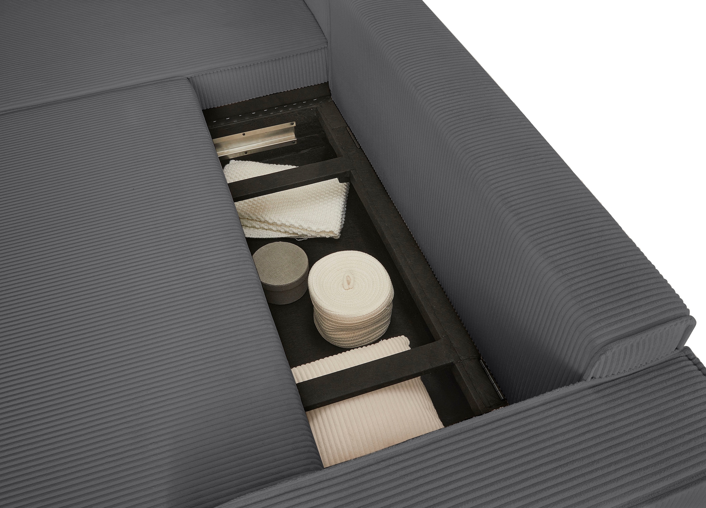 GOODproduct Ecksofa »CASSI L-Form, 241cm - OTTO. Verlässliche Qualität.« Schlaffunktion (133/200) ,Bettkasten, Recamiere links/rechts, Cord