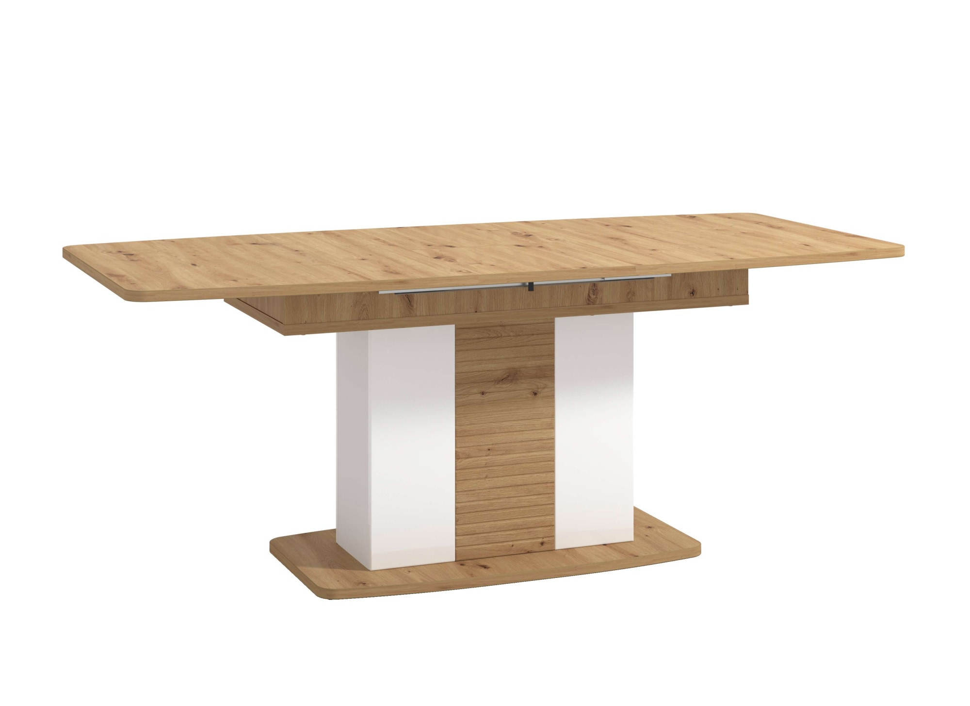 INOSIGN Esstisch »Bretagna 160 cm, modernes Design, Verlängerbar durch Einlegeplatte«, max. Breite 200 cm, Farbkombination aus Artisan-Eiche und Weiss