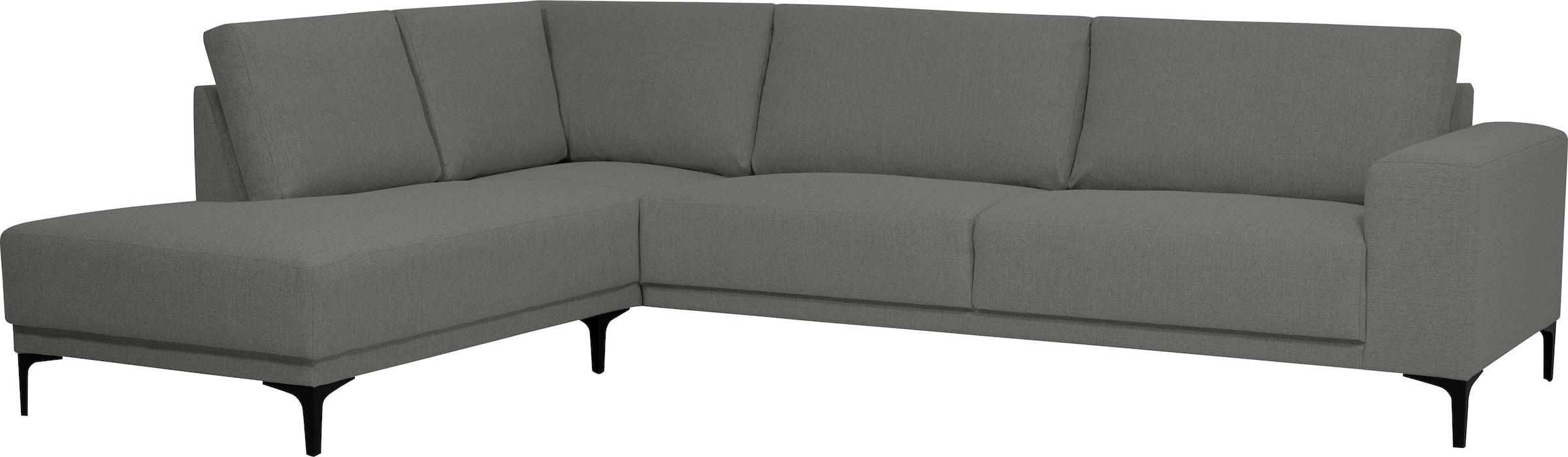 Places of Style Ecksofa »Xander, L-Form,«, Breite 289 cm, Webstoff, Soft-Touch Chenille, schwarze Metallfüsse