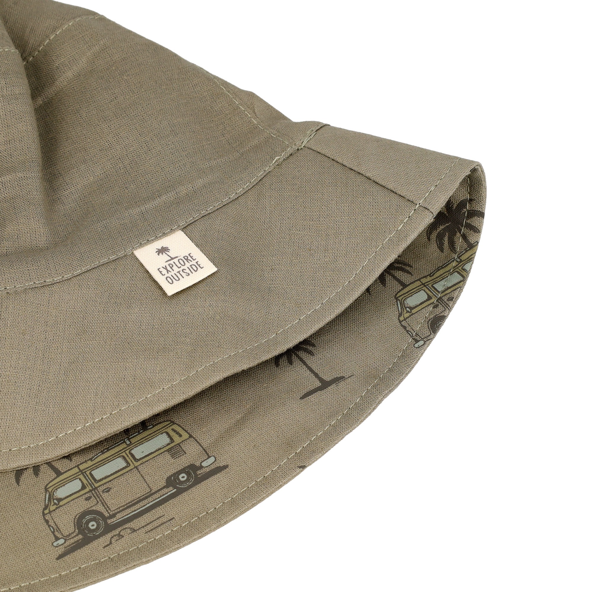 MAXIMO Chapeau de pêcheur 1 cuis Leinen-Mix, Camping-Motiv, Jungen, Kids