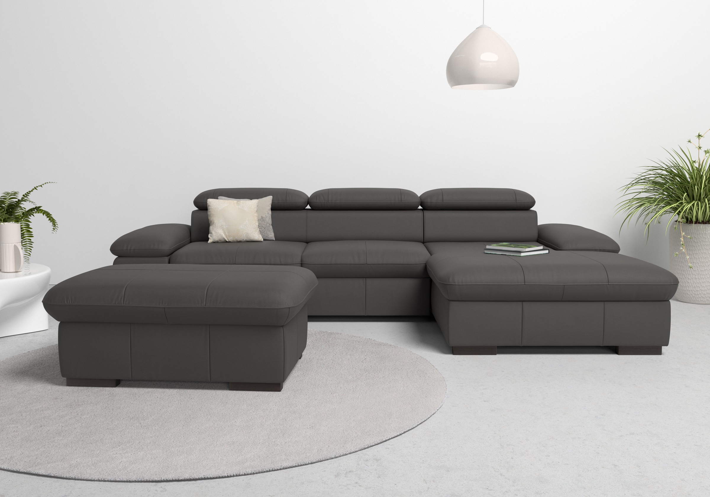 Home affaire Ecksofa »Alberto L-Form«, mit Kopfteilverstellung, wahlweise mit Bettfunktion