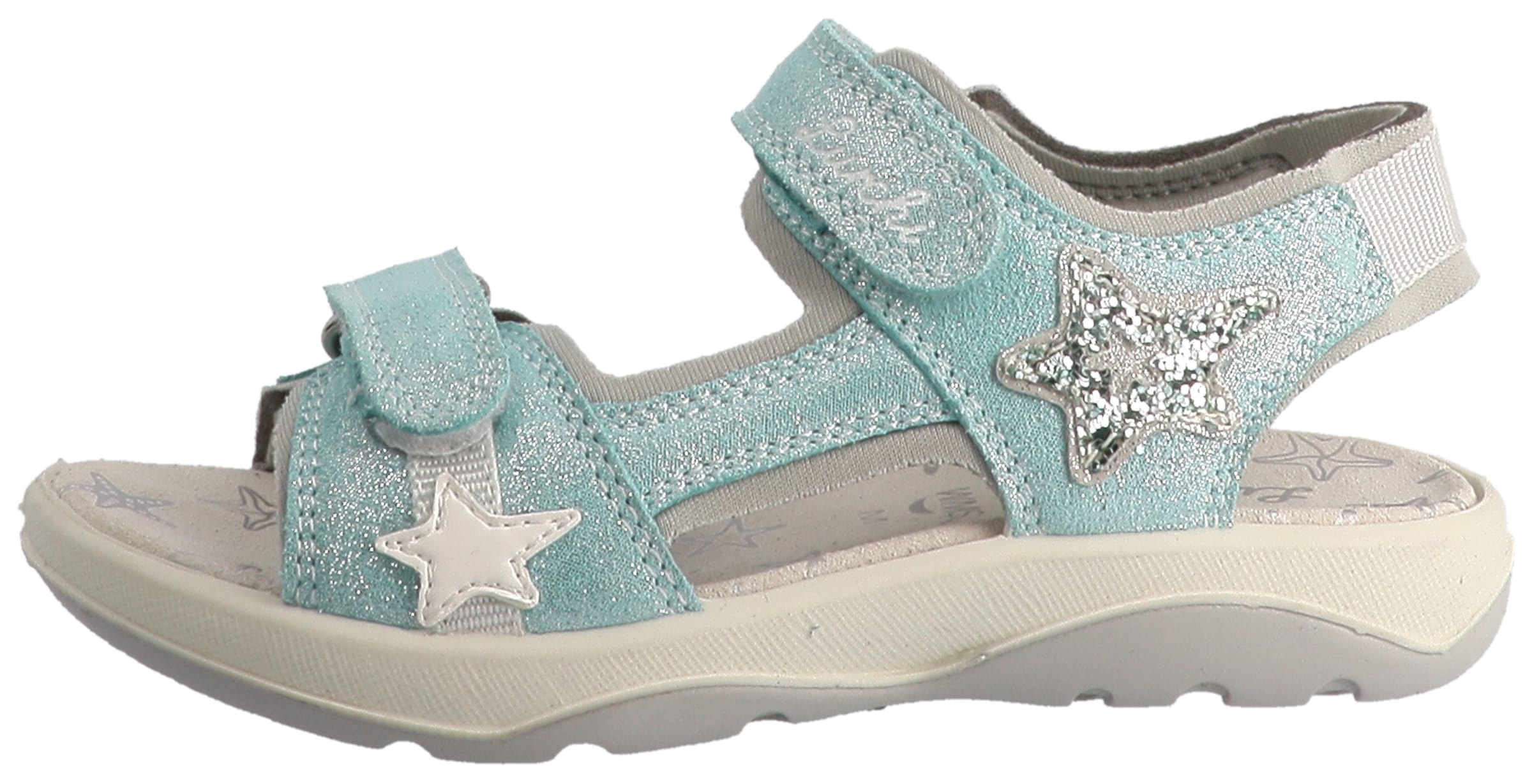 Image of Lurchi Sandale "Fia 1" Klettschuh mit Glitter, Grössenschablone zum Download