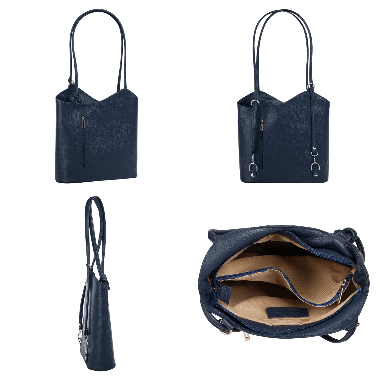 Cluty Cityrucksack, echt Leder, Made in Italy