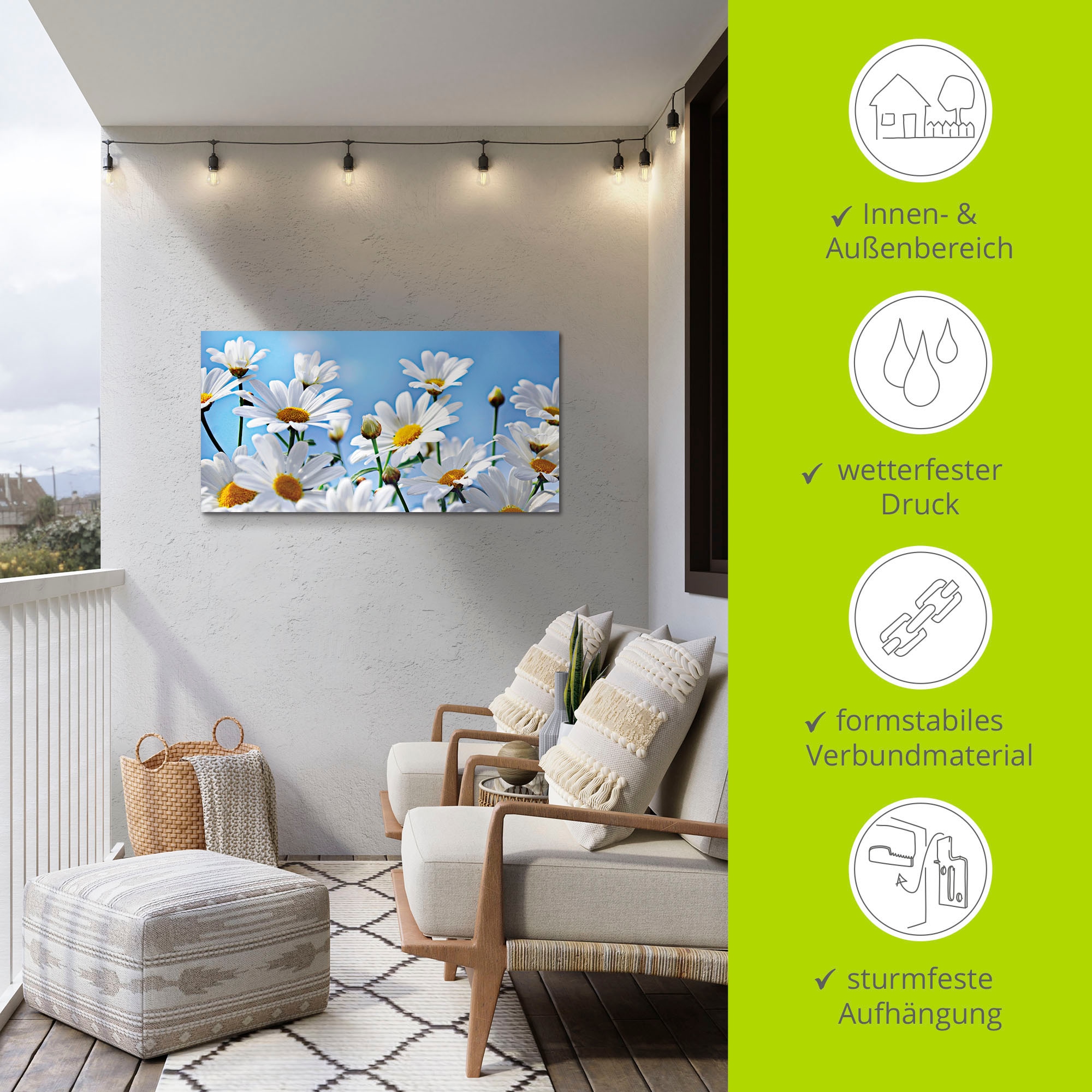 Artland Wandbild »Blumen - Margeriten«, Blumen, (1 St.), als Alubild, Outdoorbild, Leinwandbild in verschied. Grössen