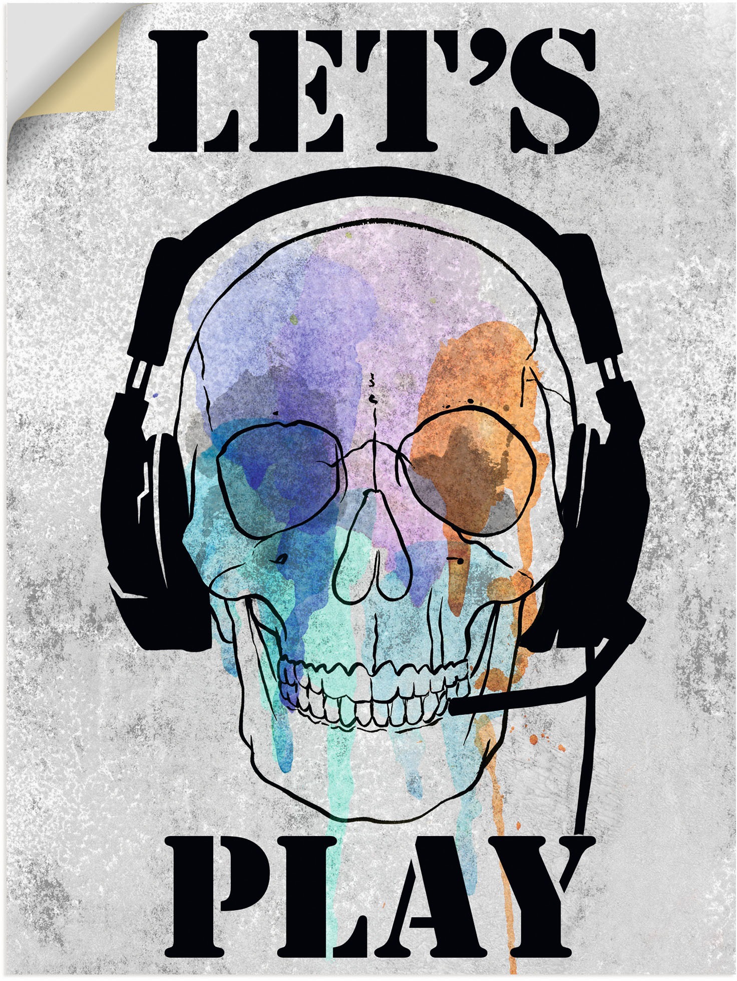 Image of Artland Wandbild »Totenkopf Spiele I«, Anatomie, (1 St.), in vielen Grössen & Produktarten - Alubild / Outdoorbild für den Aussenbereich, Leinwandbild, Poster, Wandaufkleber / Wandtattoo auch für Badezimmer geeignet bei Ackermann Versand Schweiz