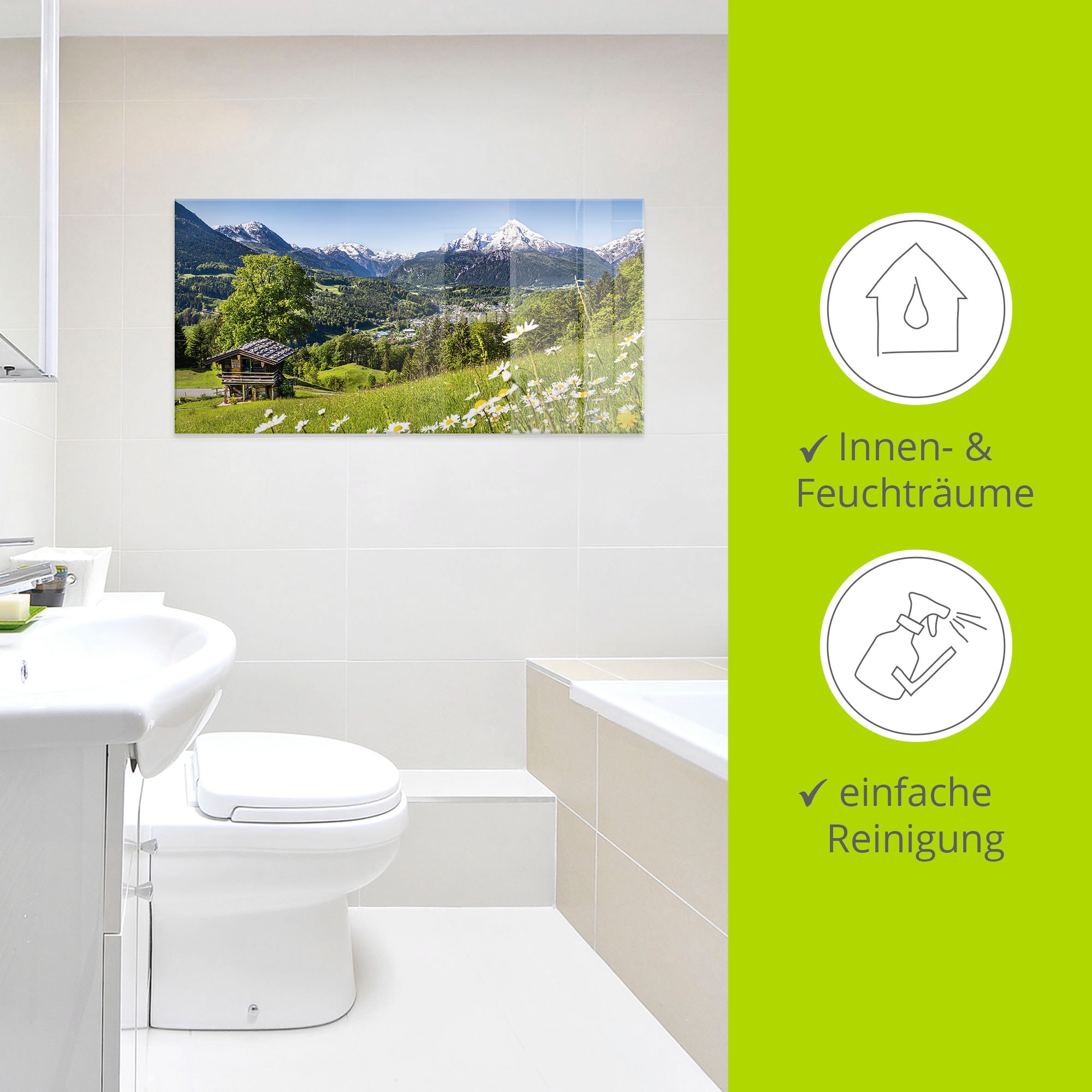 Artland Glasbild »Landschaft in den Bayerischen Alpen« Berge 1 Stk. tlg. in verschiedenen Grössen