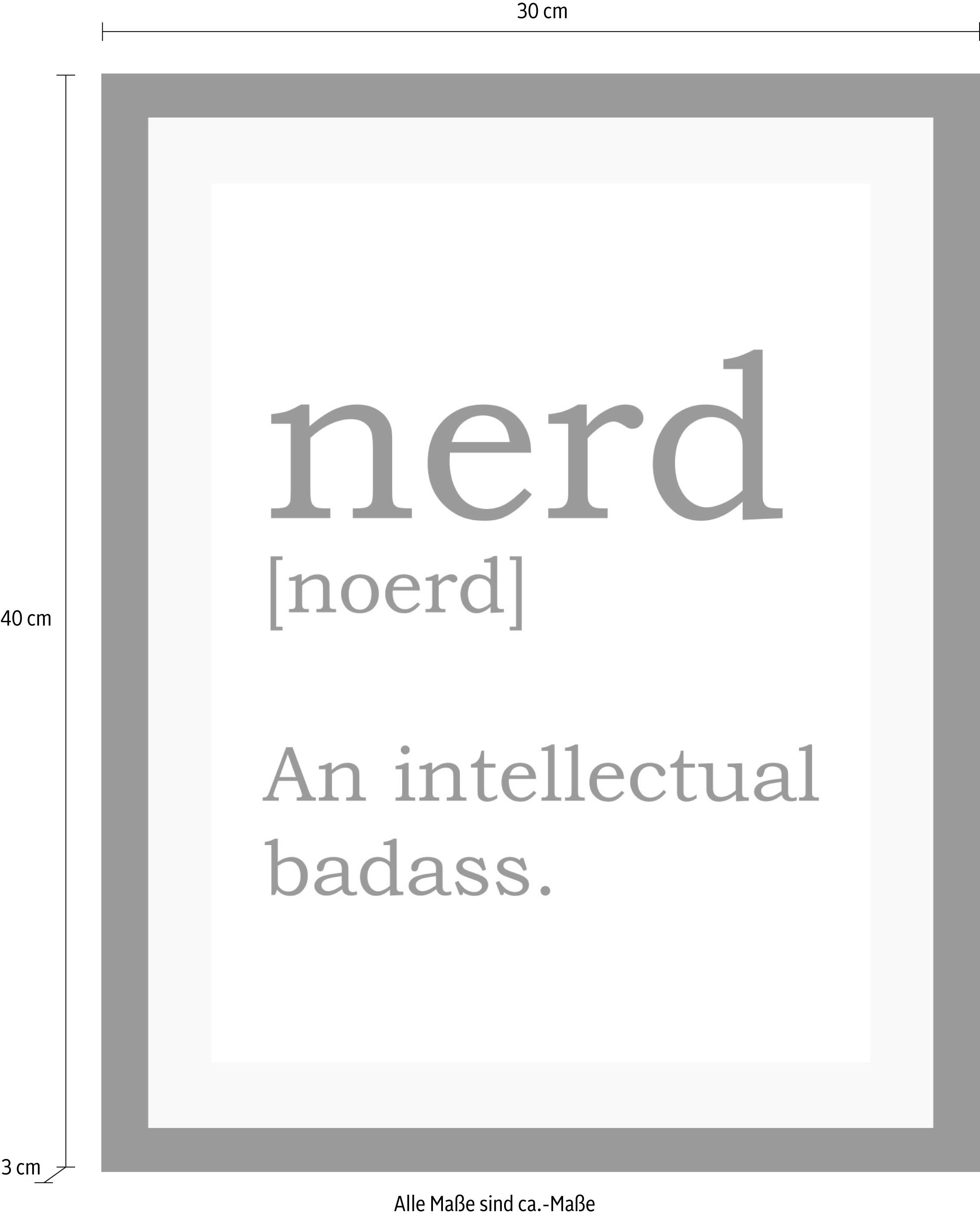 queence Image »Nerd« HD Premium Poster-Druck inkl. Holzrahmen