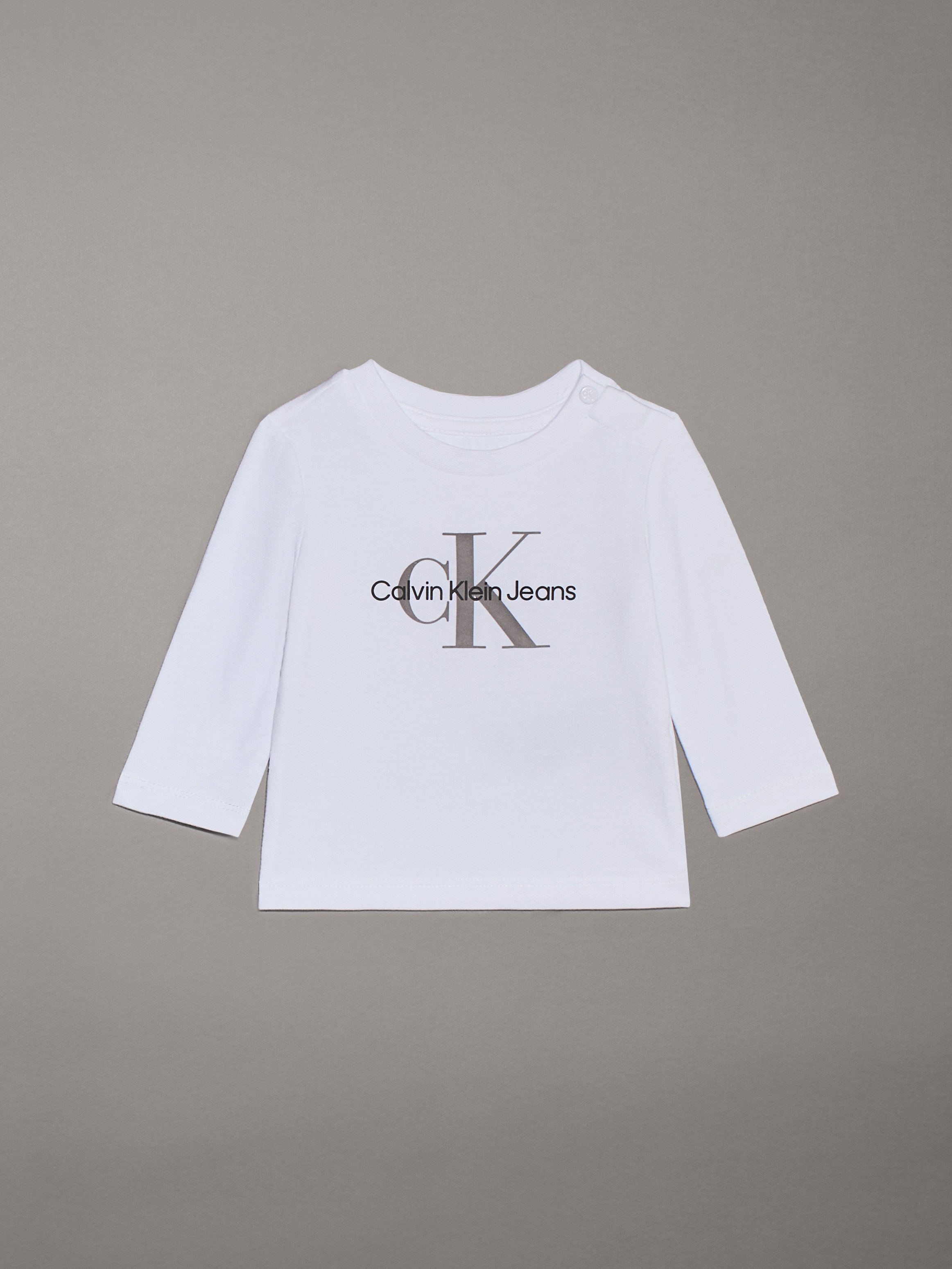 Calvin Klein Jeans Langarmshirt »MONOGRAM LS T-SHIRT« für Babys bis 2 Jahre, mit grossem Druck