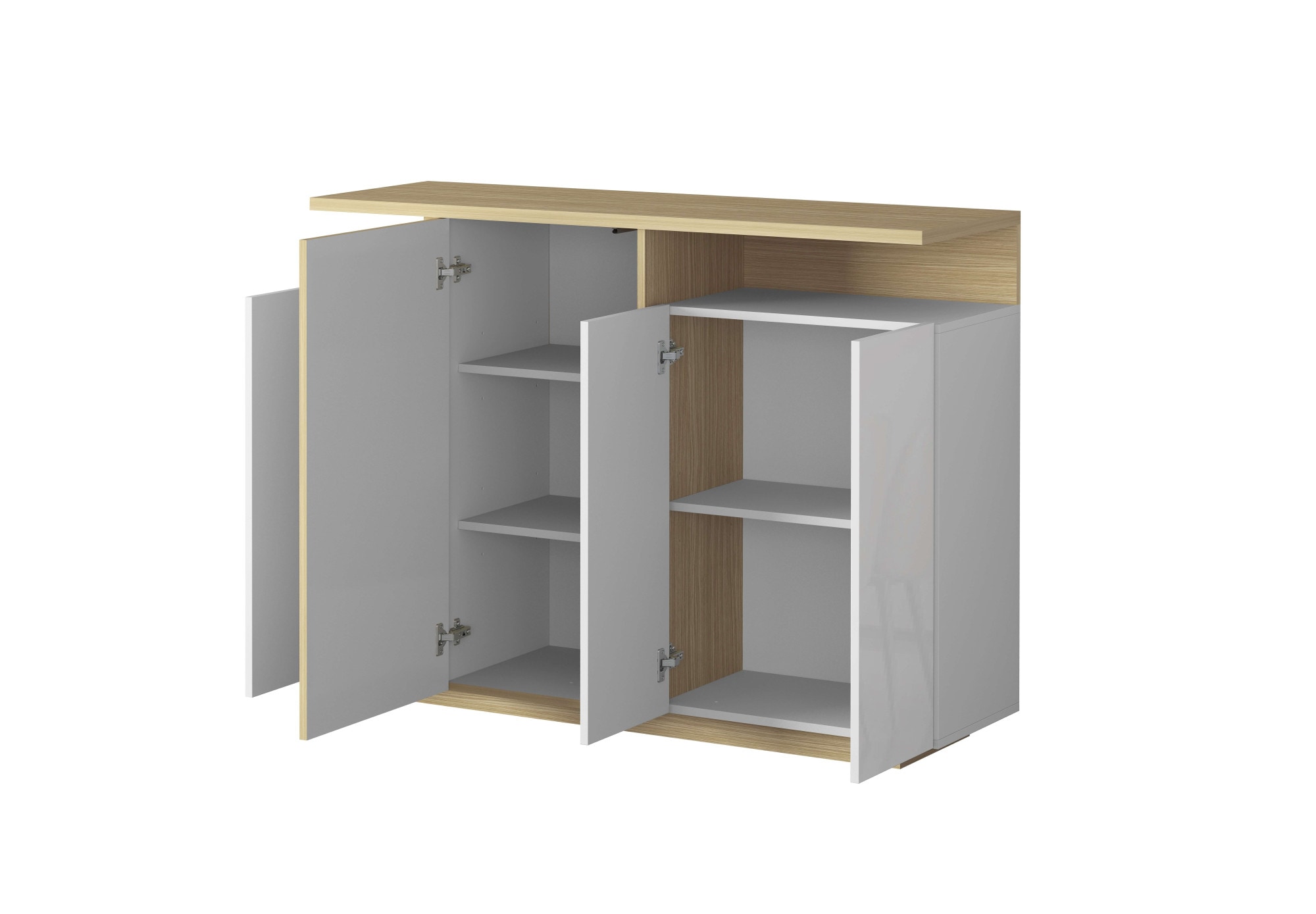 GOODproduct »Highboard ETHOS, Kommode, Schrank, Kredenz« 1 cuis tlg. Avec 4 portes pivotantes, 9 compartiments intérieurs et 2 compartiments extérieurs, L.130 cm