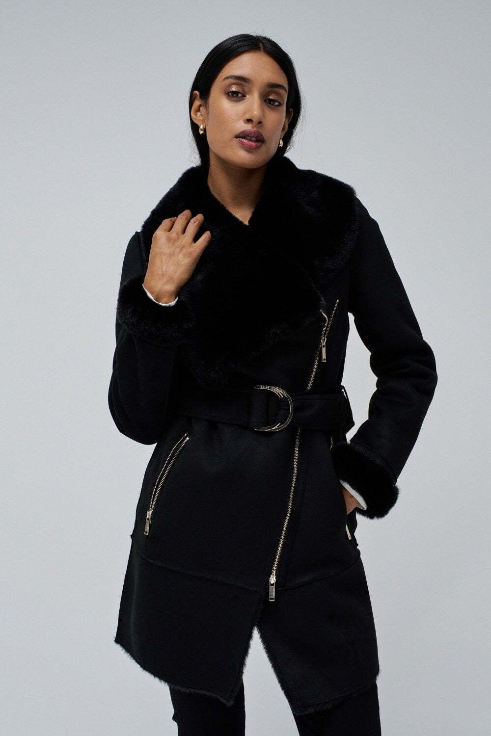 Salsa Winterjacke »Salsa Jeans Wintermantel Long Shearling Coat«