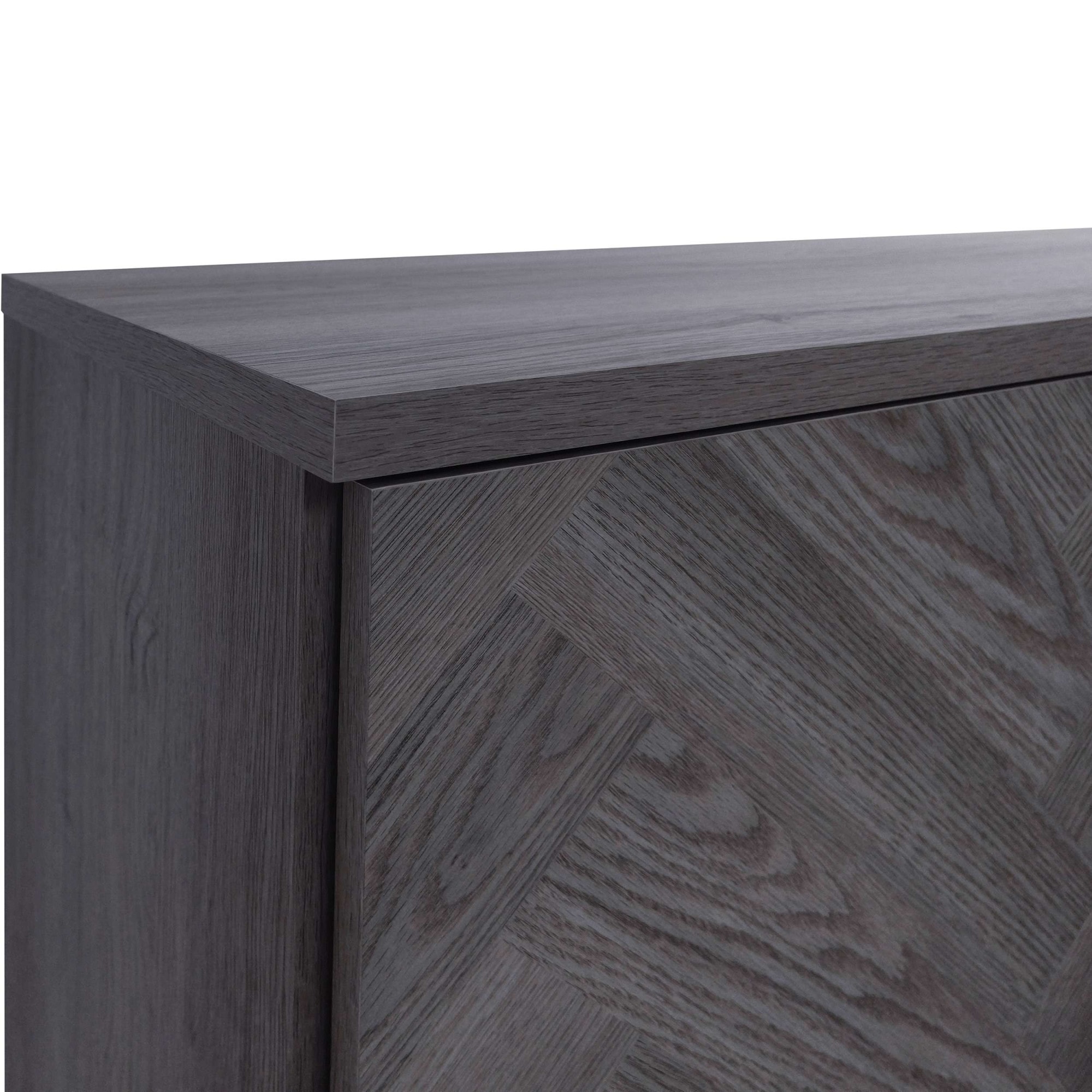 Leonique Sideboard »Eadwine« Kommode, Push-to-open, Türen mit Fischgräten Muster, Breite 175 cm