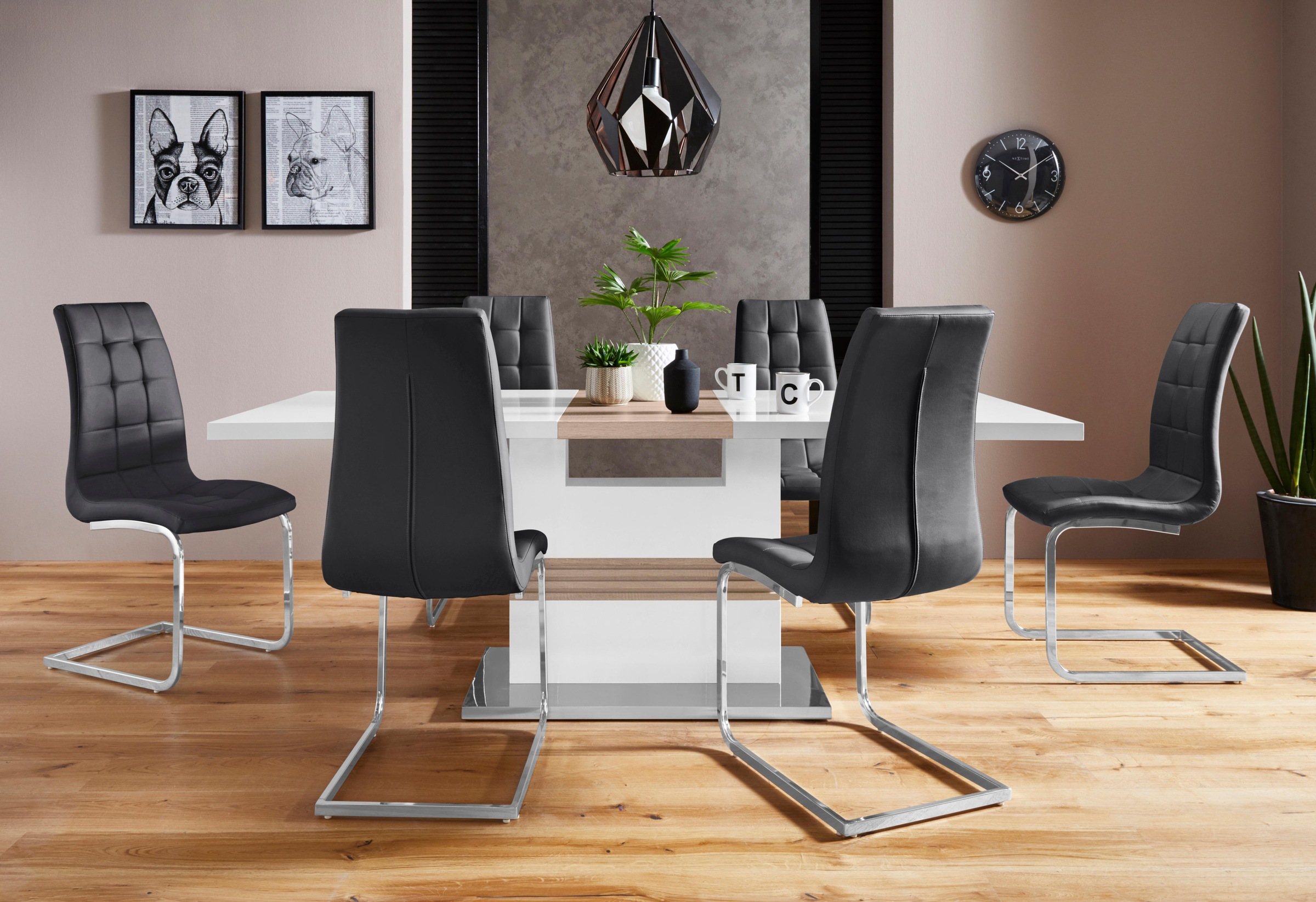 Image of GOODproduct Essgruppe "Perez/Lola" Set, 5 Stk. tlg. mit 4 Stühlen, Tisch ausziehbar, Breite 160-200 cm