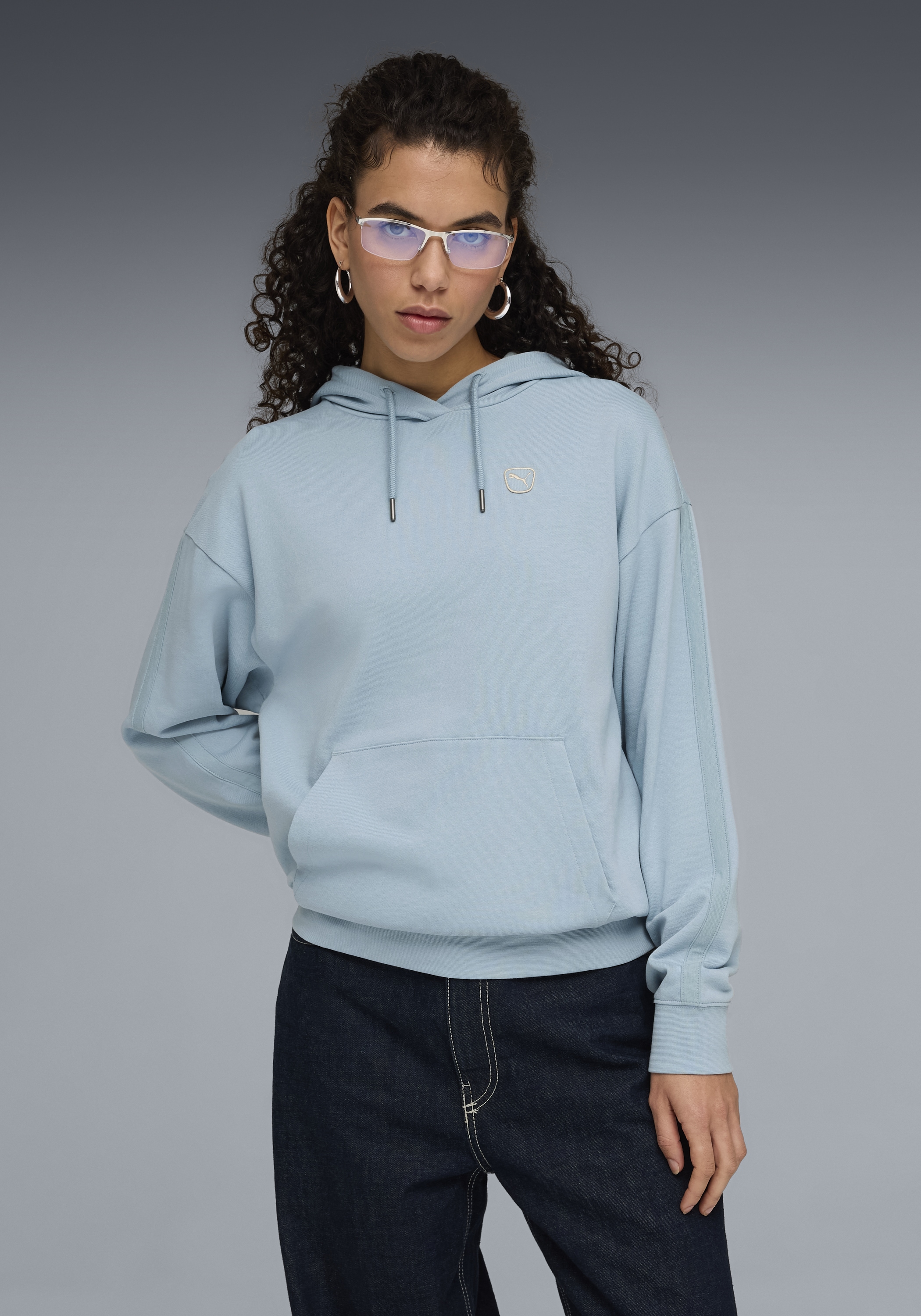 Image of PUMA Kapuzensweatshirt "ESS ELEVATED COMFORT HOODIE TR", mit Kapuze, mit Kängurutasche, mit Logodruck, komfortable Passform