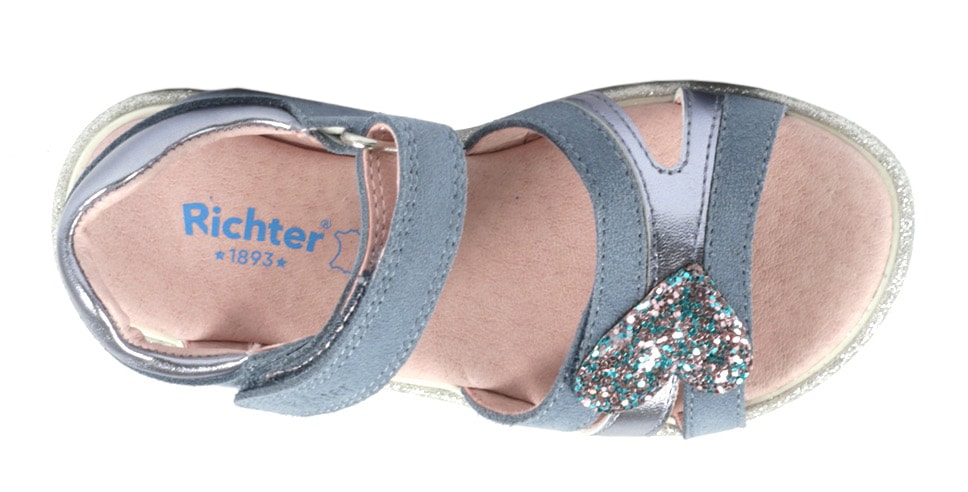 Richter Sandale, Sommerschuh, Klettschuh, Sandalette, mit Glitzer-Applikationen