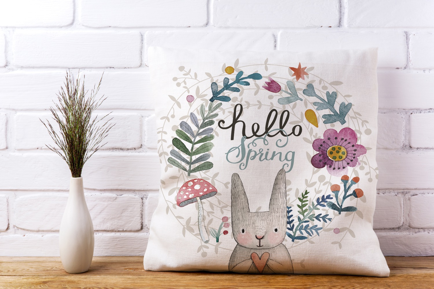 queence Dekokissen »Willow«, mit einem frühlingshaften Hasen