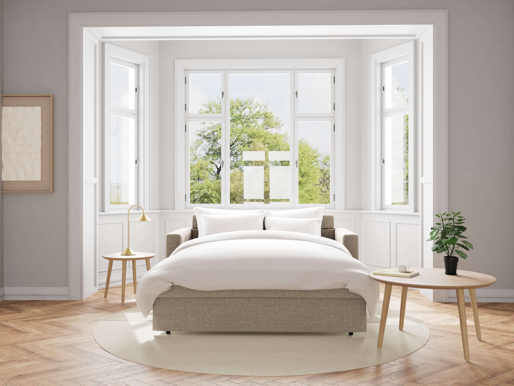 ACTONA GROUP Schlafsofa »Fleury, Bettsofa« beige, ausziehbar, 176x88x85cm