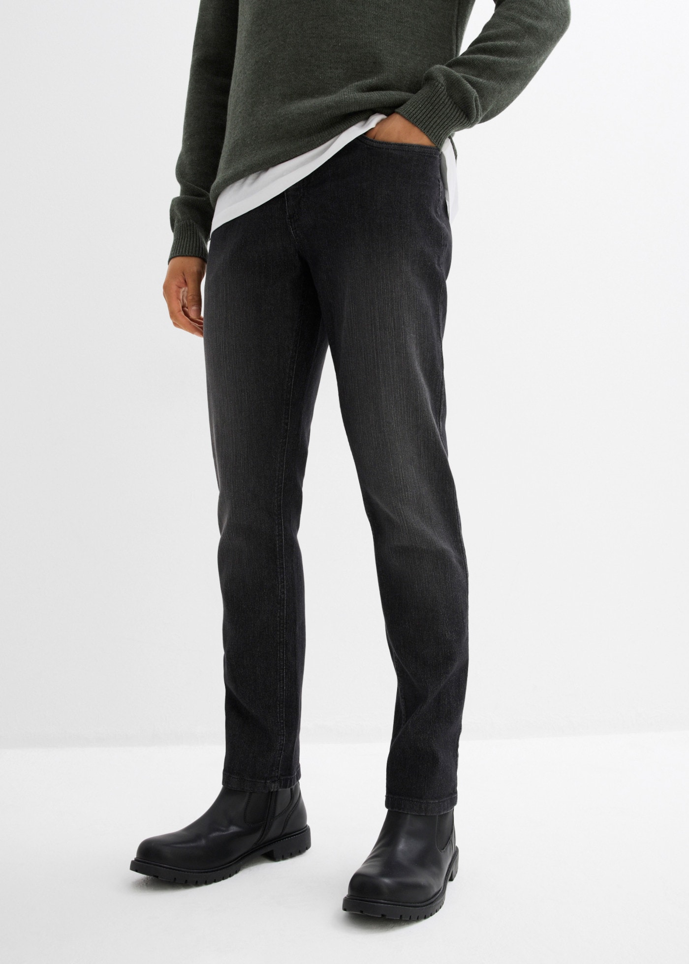 Image of bonprix Slim-fit-Jeans "Leichte Slim Fit Stretch-Jeans, Straight" mit leichter Waschung