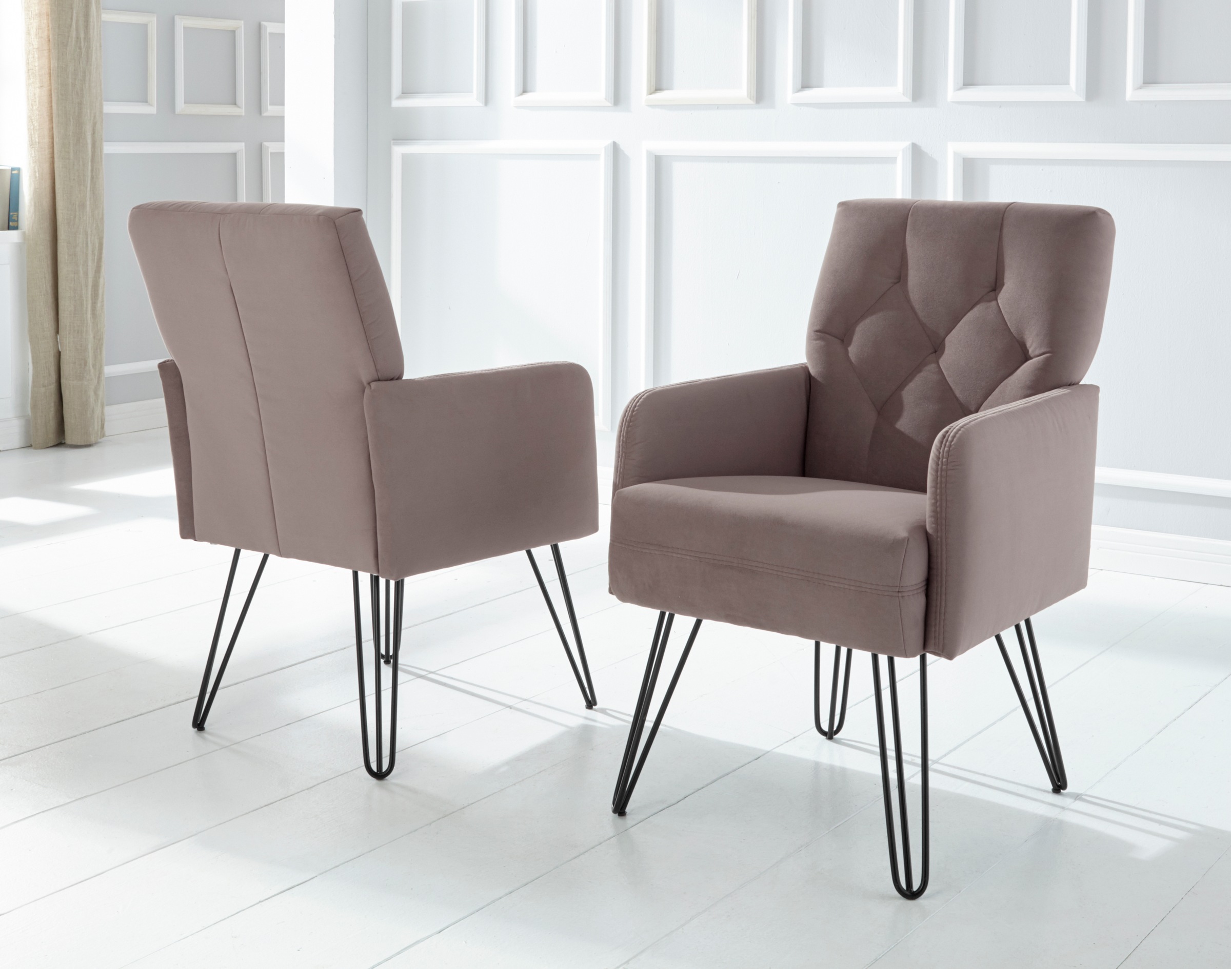 Image of exxpo - sofa fashion Sessel "Doppio, Loungesessel mit Designuntergestell, bequem und elegant" aufwendige Rückenverarbeitung, Breite 61 cm