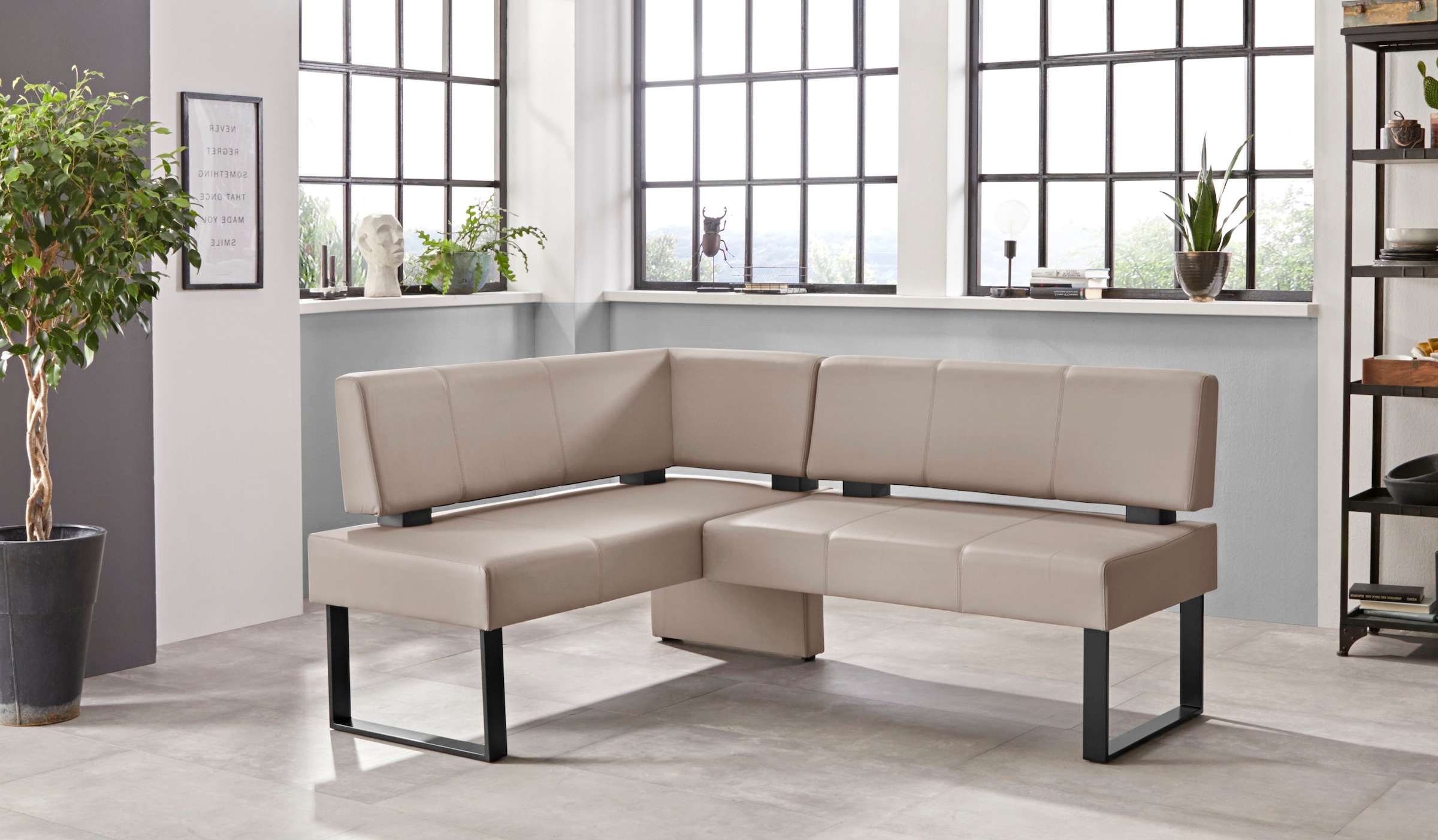 Home affaire Banc d'angle »Oliver mit Metallgestell, Küchenbank« verschiedene Bezüge Cord Esszimmerbank OTTOs Choice