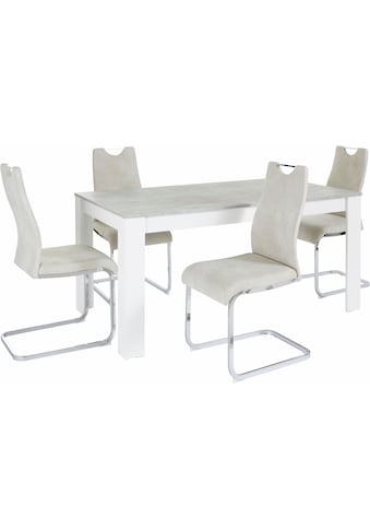 Essgruppe »Zabona«, (Set, 5 tlg.), 4 Stühle und 1 Tisch