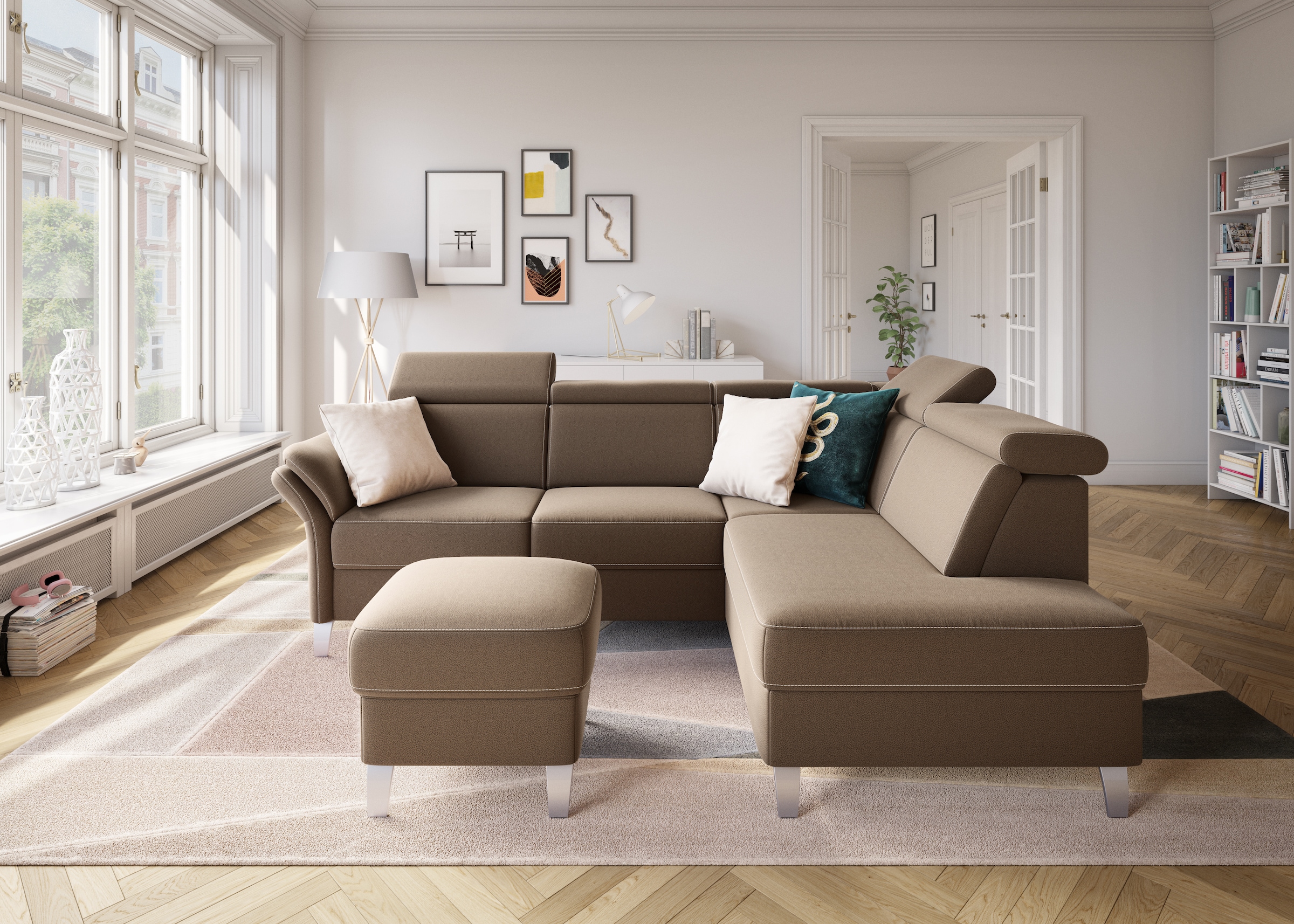 Image of sit&more Ecksofa "Vincenzo L-Form" inklusive Kopfteilverstellung, optional Schlaffunktion & Bettkasten