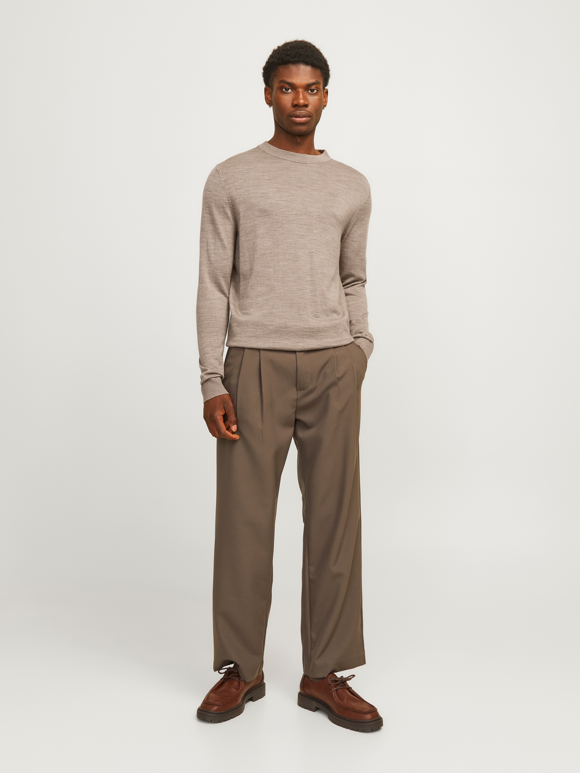 Jack & Jones Rundhalspullover »JPRBLAMARK MERINO KNIT CREW NECK LN« Wolle, regular fit