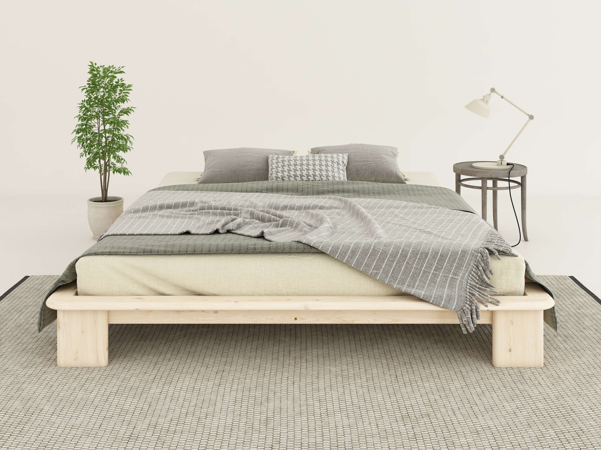 GOODproduct Lit futon »Peregrin, Bett, Bettgestell, Massivholzbett« inklusive Lattenrost, aus massiver Kiefer, FSC®