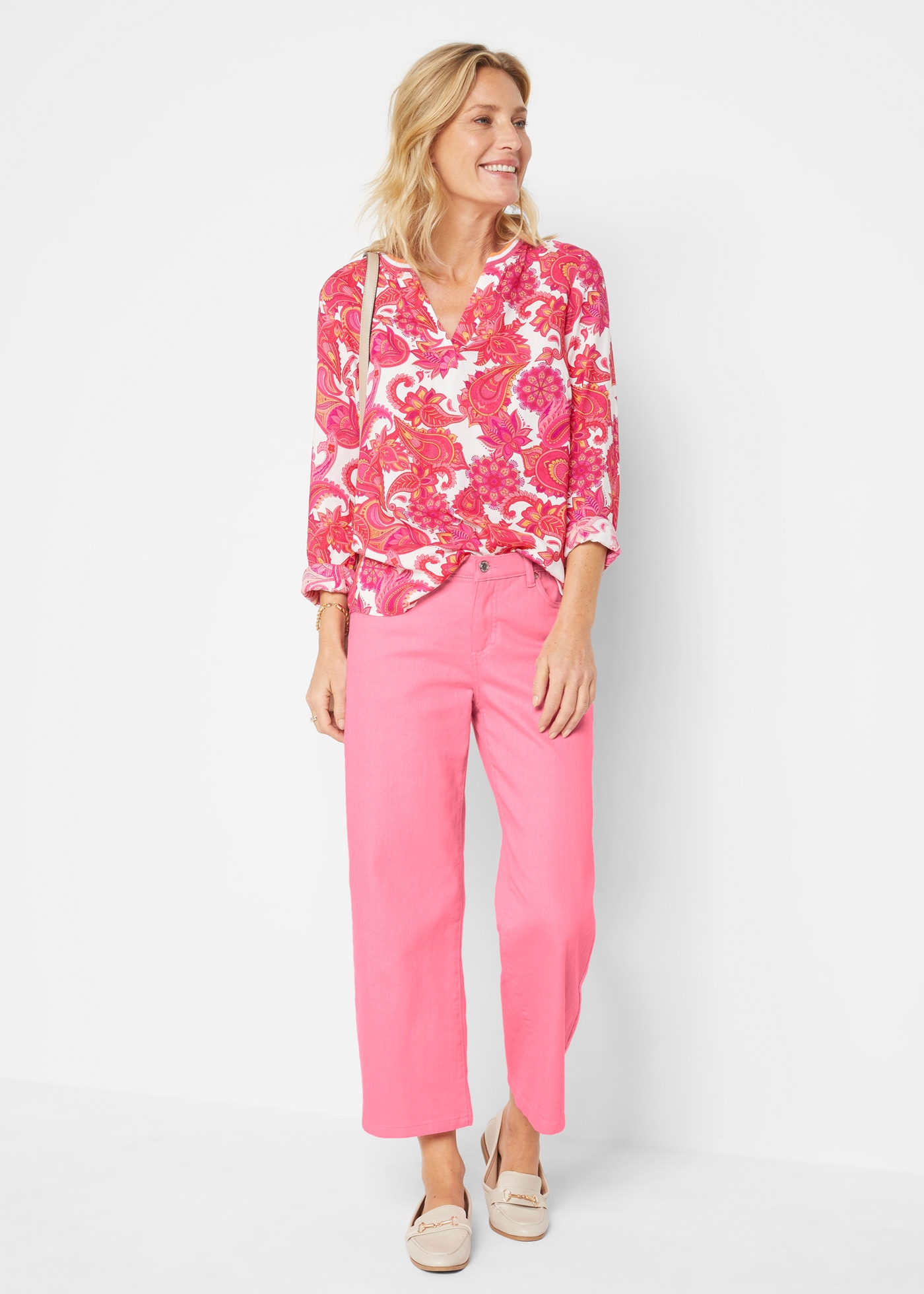 bonprix Tunika »Tunikabluse aus fliessender Viskose« Tunikabluse aus fliessender Viskose