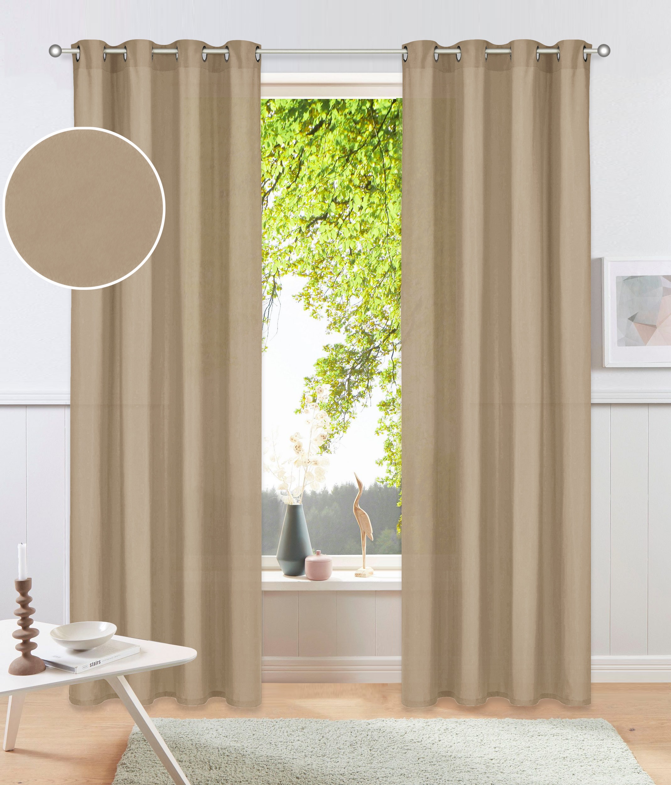 Image of GOODproduct Vorhang "Raja mit Ösen, 2er Pack, blickdicht, Topseller" Ösen 2 Stk. tlg. einfarbig, Einfache Montage, Pflegeleicht, Ösen, 2 er Pack, uni